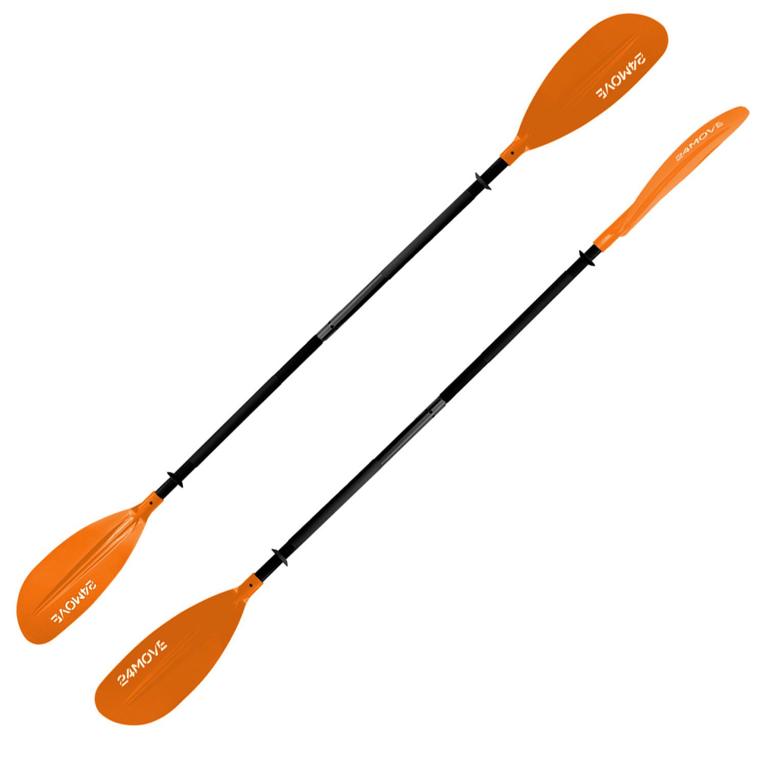 24Move Doppelpaddel, Stand Up Paddle Aluminium SUP-Paddel, (Winkelverstellung, universell einstellbar, verstellbar, 2-teilig, SUP-Paddel), für Paddelboards, Kajakboot und Ruderboot