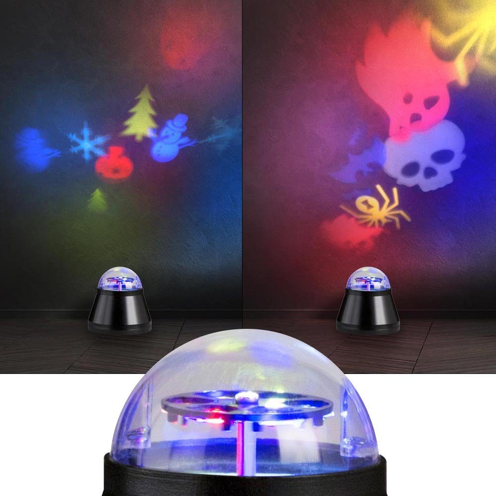 verbaut, LED-Leuchtmittel etc-shop Lampe Discokugel fest LED mit Projektor Dekolicht, Tischlampe Farbwechsel, Lampe Bild