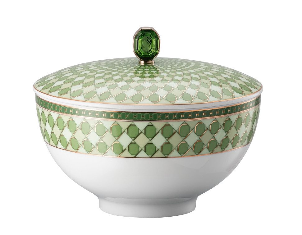 Swarovski Suppenschale Signum Fern Suppenschale mit Deckel 15 cm, Porzellan, (Suppenschalen), Чаши / Schälchen / Schüsseln