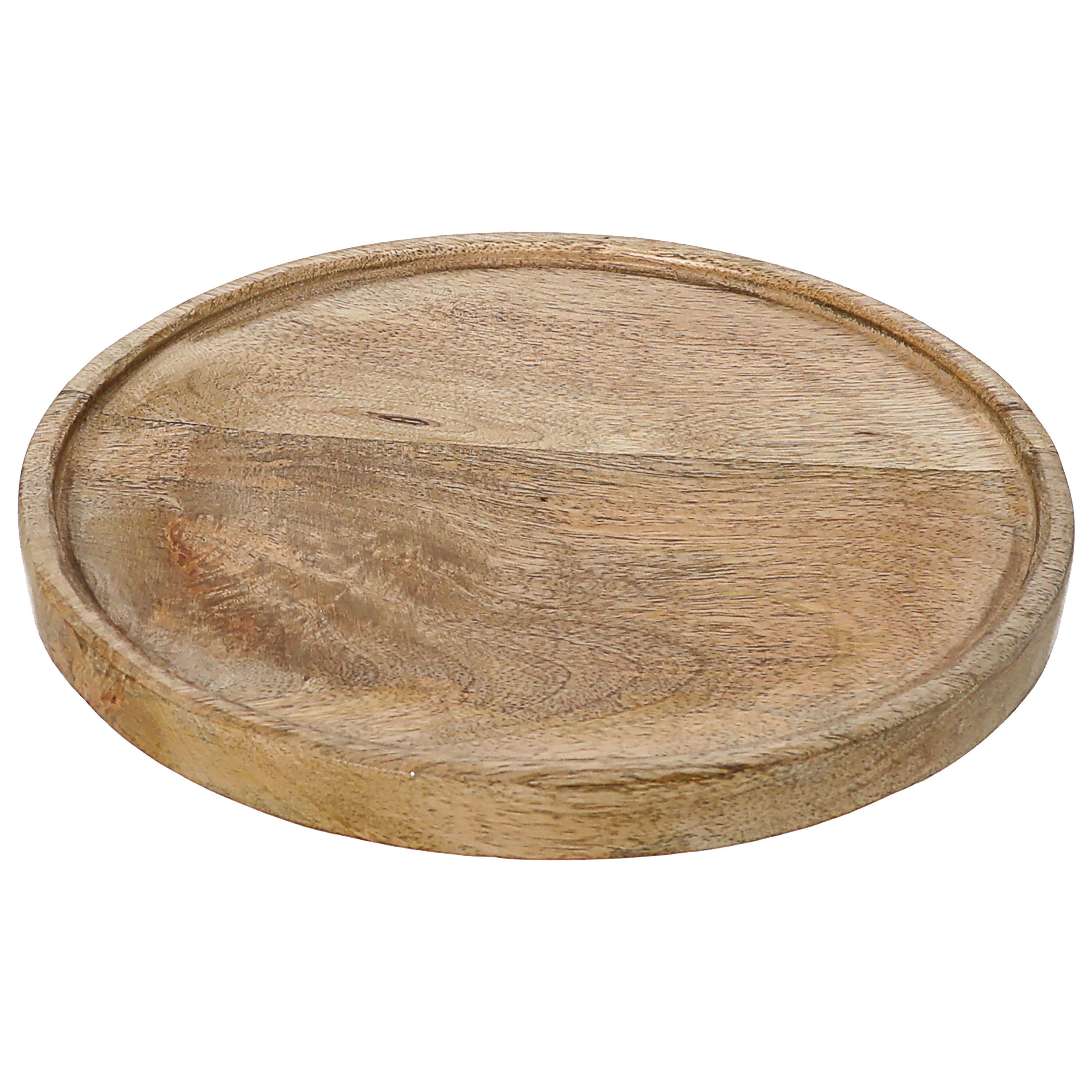 CEPEWA Dekoteller Dekoteller Ø25x2,5cm Mangoholz rund Dekoschale Naturprodukt rustikal