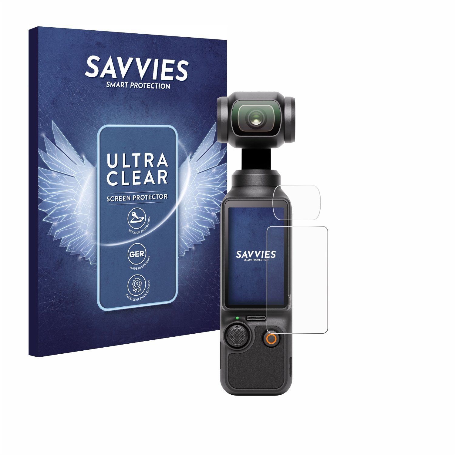 Savvies Displayschutzfolie Schutzfolie für DJI Osmo Pocket 3 (Display + Linse), 18 Stück, Displayschutz Schutz Folie Klar Transparent