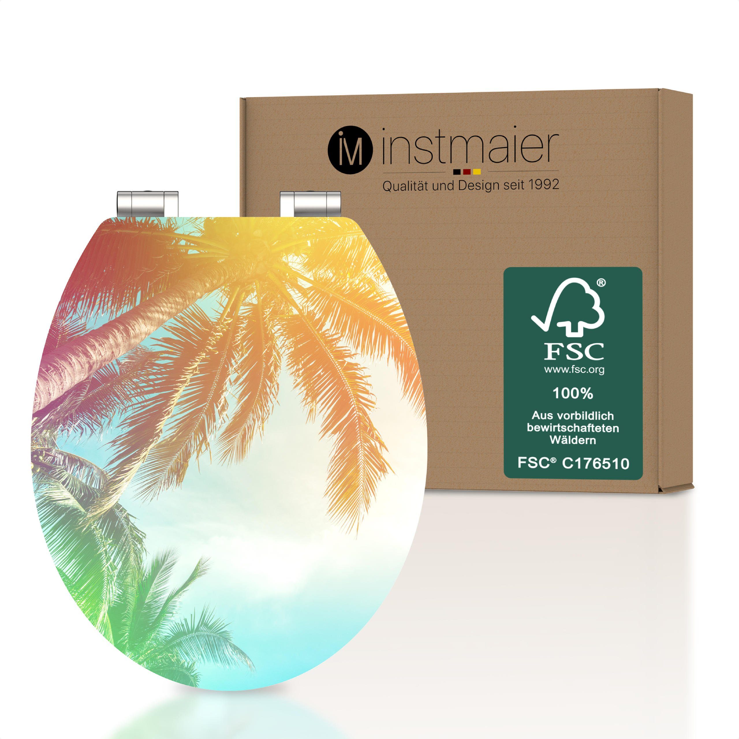 instmaier WC-Sitz Gaia Holz Toilettendeckel, Motiv Palme, mit doppelter Abs günstig online kaufen