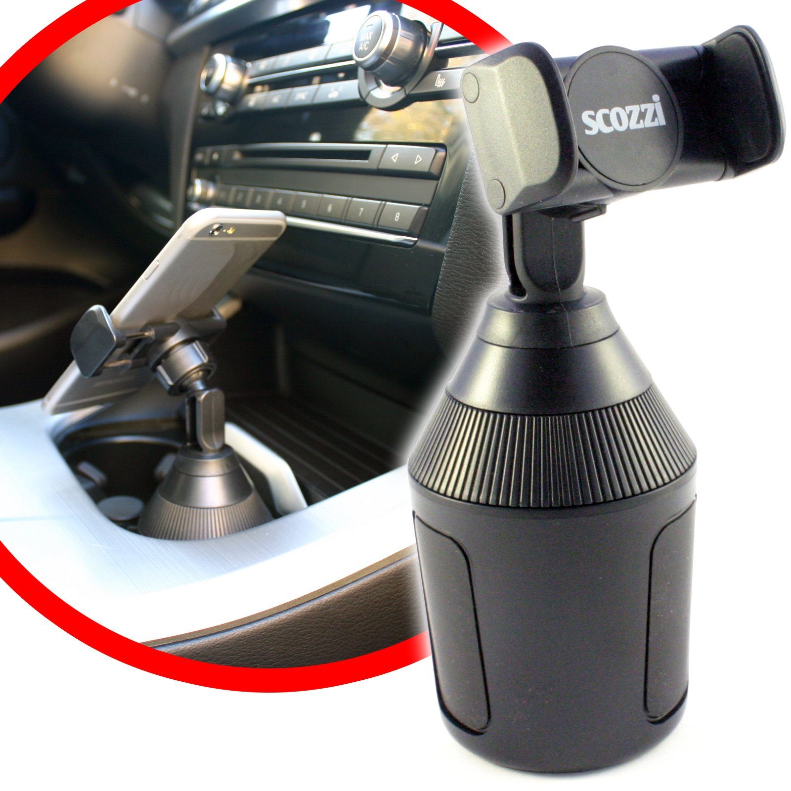 scozzi Handy-Halterung Handyhalterung Auto Getränkehalter Getränke Dosenhalter Handy Halter