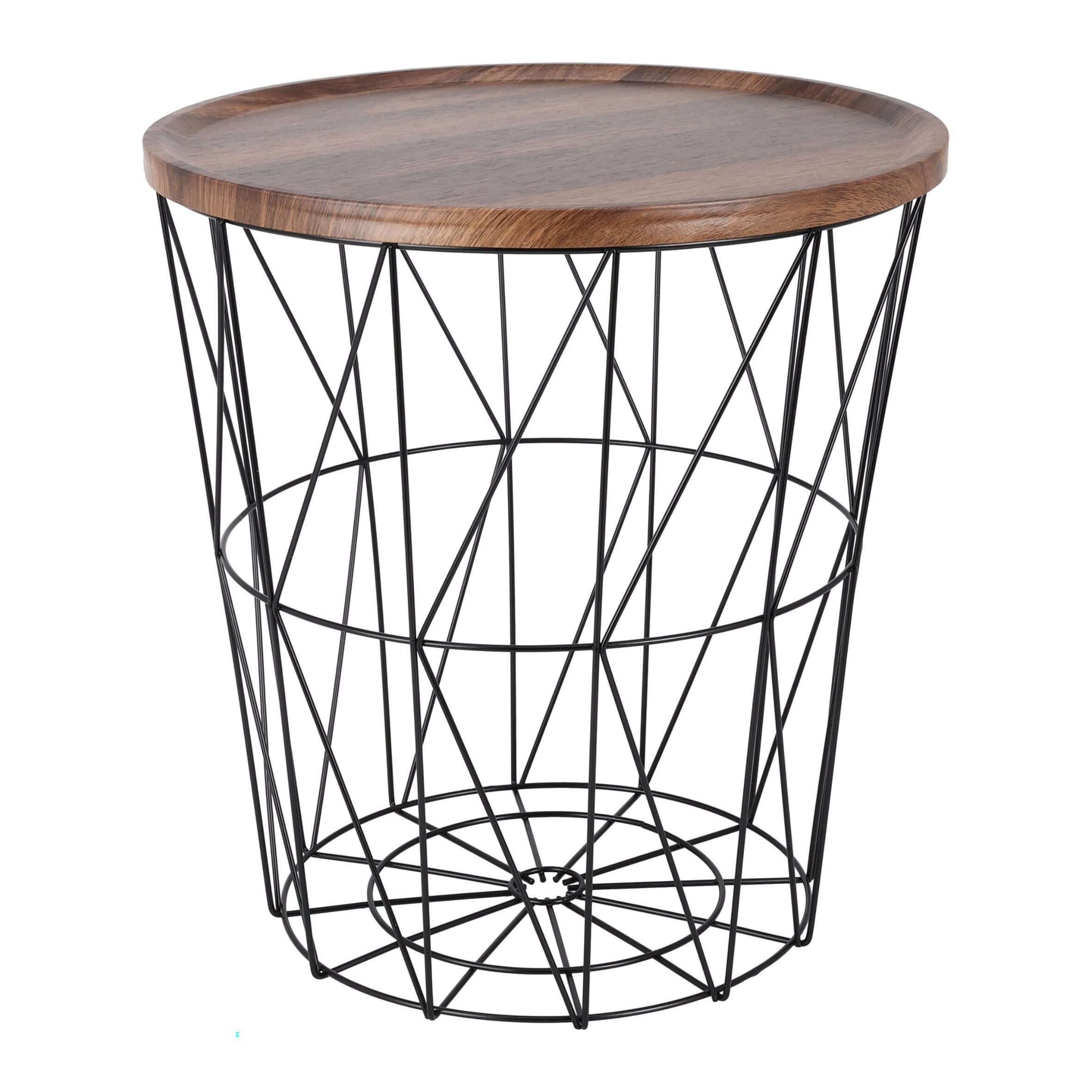 Spetebo Beistelltisch Metall Gitterkorb Beistelltisch (Anzahl, 1-St., Stück), abnehmbare Tischplatte