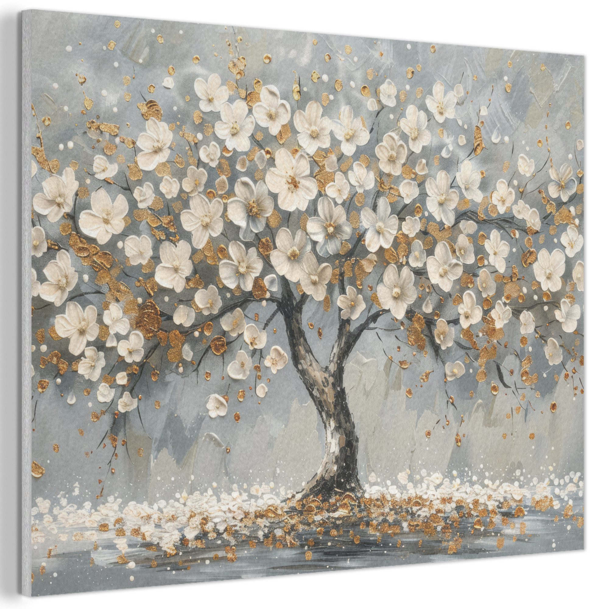 MuchoWow Gemälde Baum - Gold - günstig online kaufen