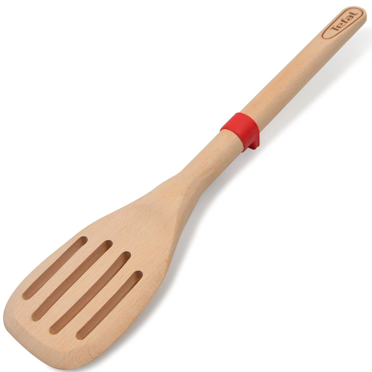 Tefal Küchenwender Wood Holz-Bratwender K23033 32 cm, mit Schlitzen Buchenholz/Silikon