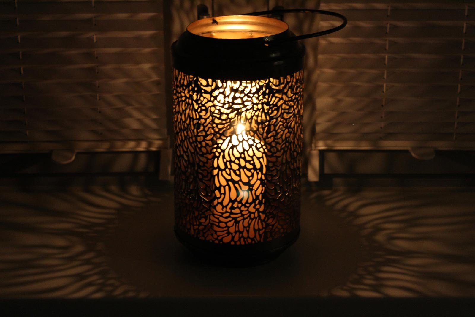 Metall Gartenlaterne aus Sendez Kerzenhalter Laterne Sendez 37x15cm Laterne Windlicht Handgefertigt
