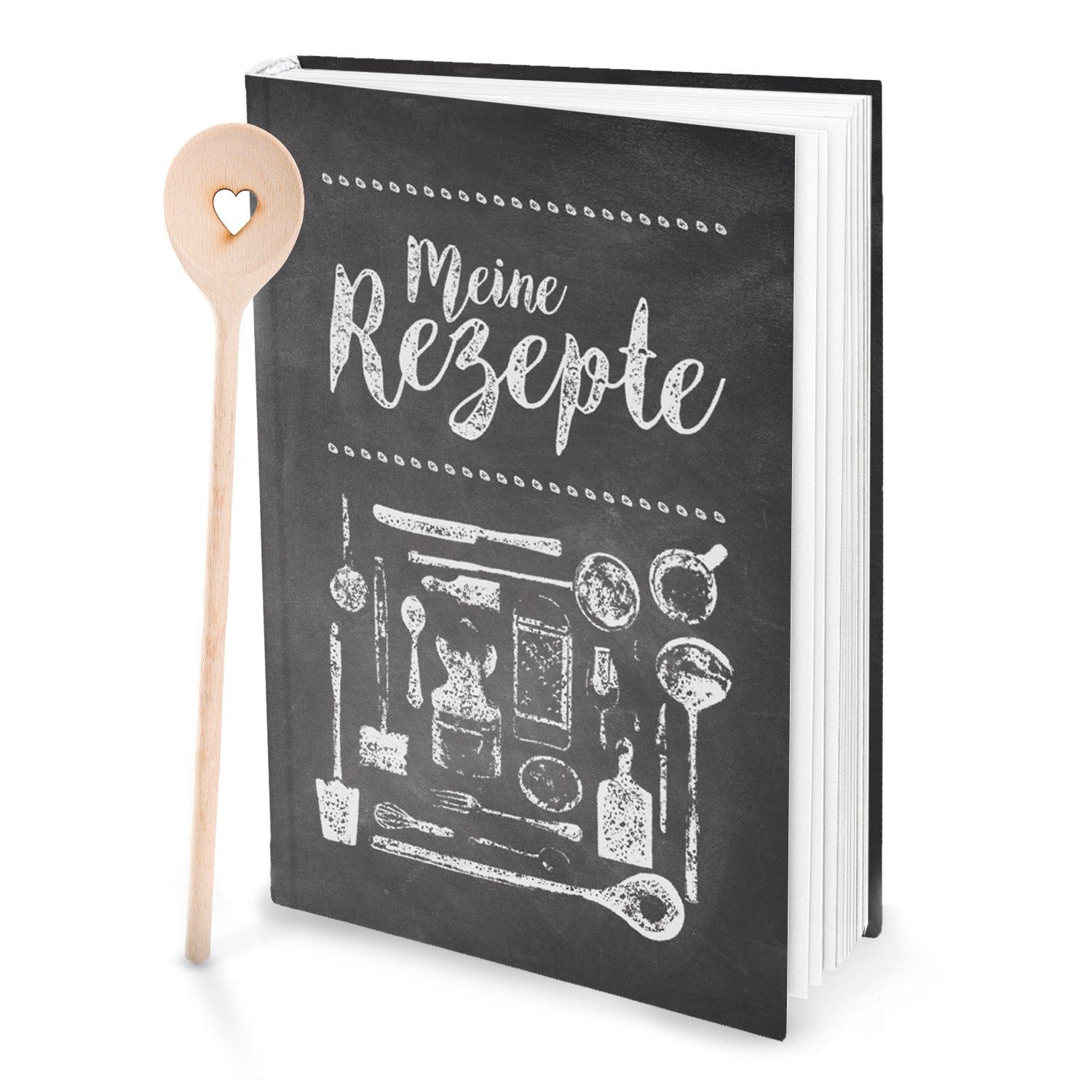 Logbuch-Verlag Dekofigur Rezeptbuch XXL DIN A4 im Tafel-Look – 164 Seiten + günstig online kaufen