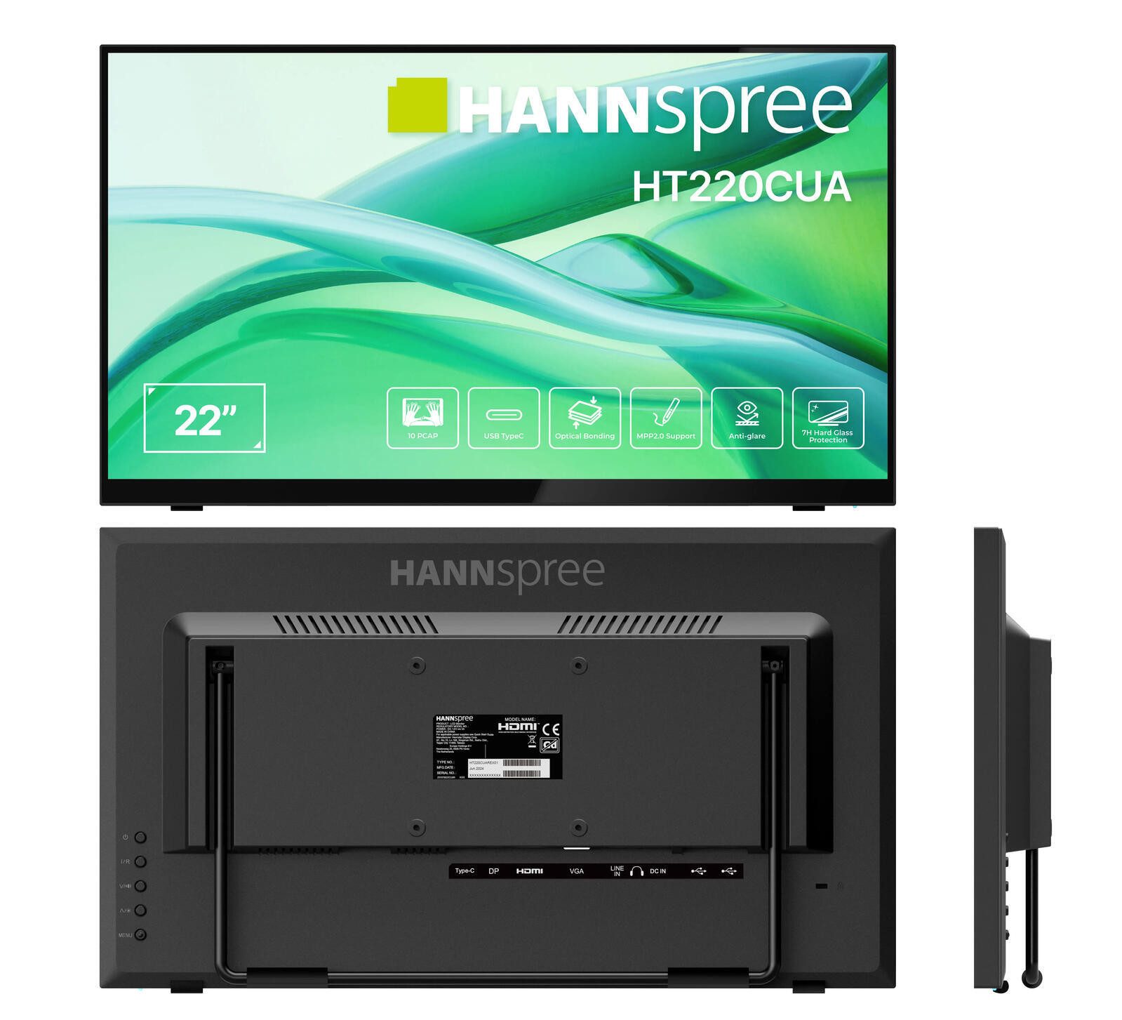Hannspree hannspree ht220cua tft-monitor (1920 x 1080, 6 ms reaktionszeit, 60 hz, ips panel)komponentko
