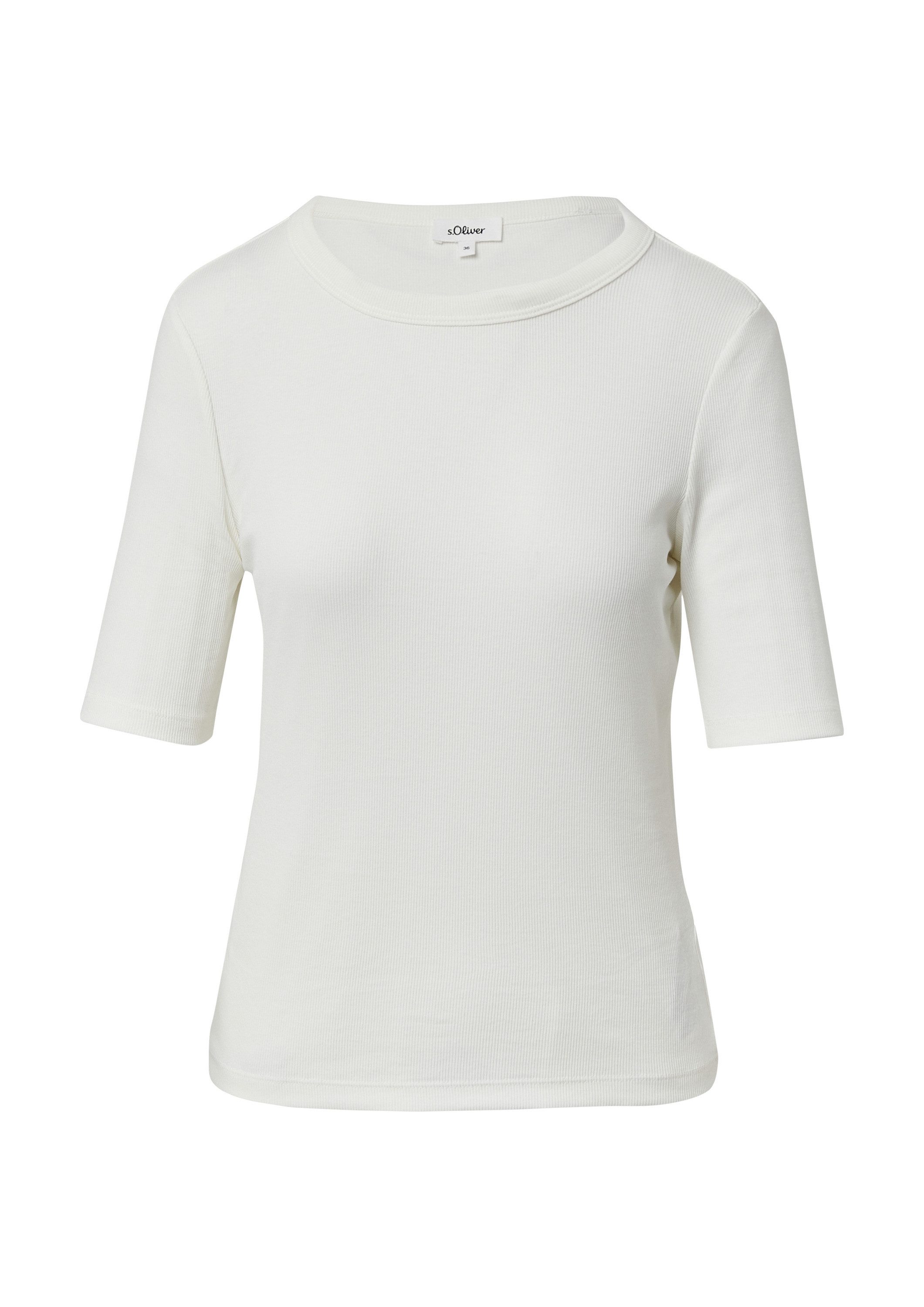s.Oliver Kurzarmshirt T-Shirt Ripp-Shirt im Slim Fit günstig online kaufen