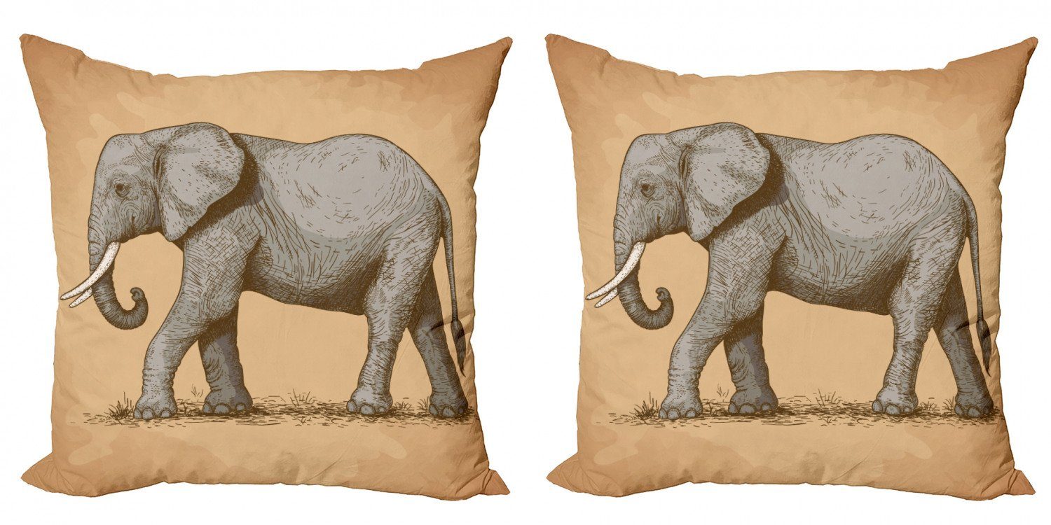 Kissenbezüge Modern Accent Doppelseitiger Digitaldruck, Abakuhaus (2 Stück), Elefant Sketch Kunst Tiere