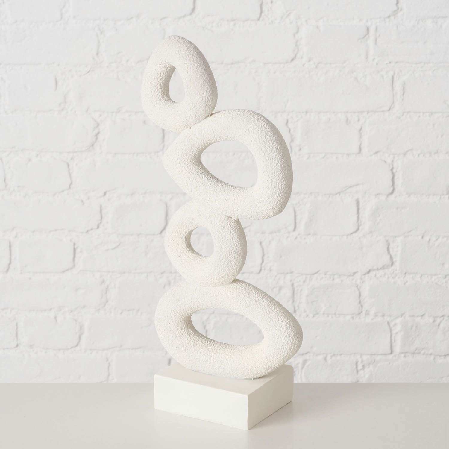 BOLTZE GRUPPE GmbH Dekoobjekt MARO, B 16 cm, H 37 cm, Cremeweiß, Kunstharz, (1 St), Deko-Aufsteller