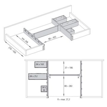 SO-TECH® Siphonverkleidung Banio Siphon Ausschnitt Rahmenset in weiß / lichtgrau / dunkelgrau