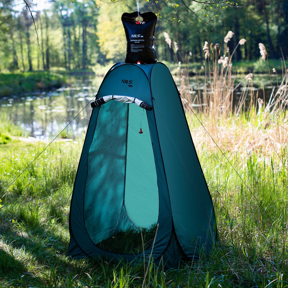 NILS CAMP Pyramidenzelt Umkleidezelt Duschzelt Toilettenzelt, Personen: 1 (Spar-Set, 1 tlg., 120x120x190 cm blickdicht), Pop-up-Aufbau, blickdicht, UV-Schutz, wasserdicht