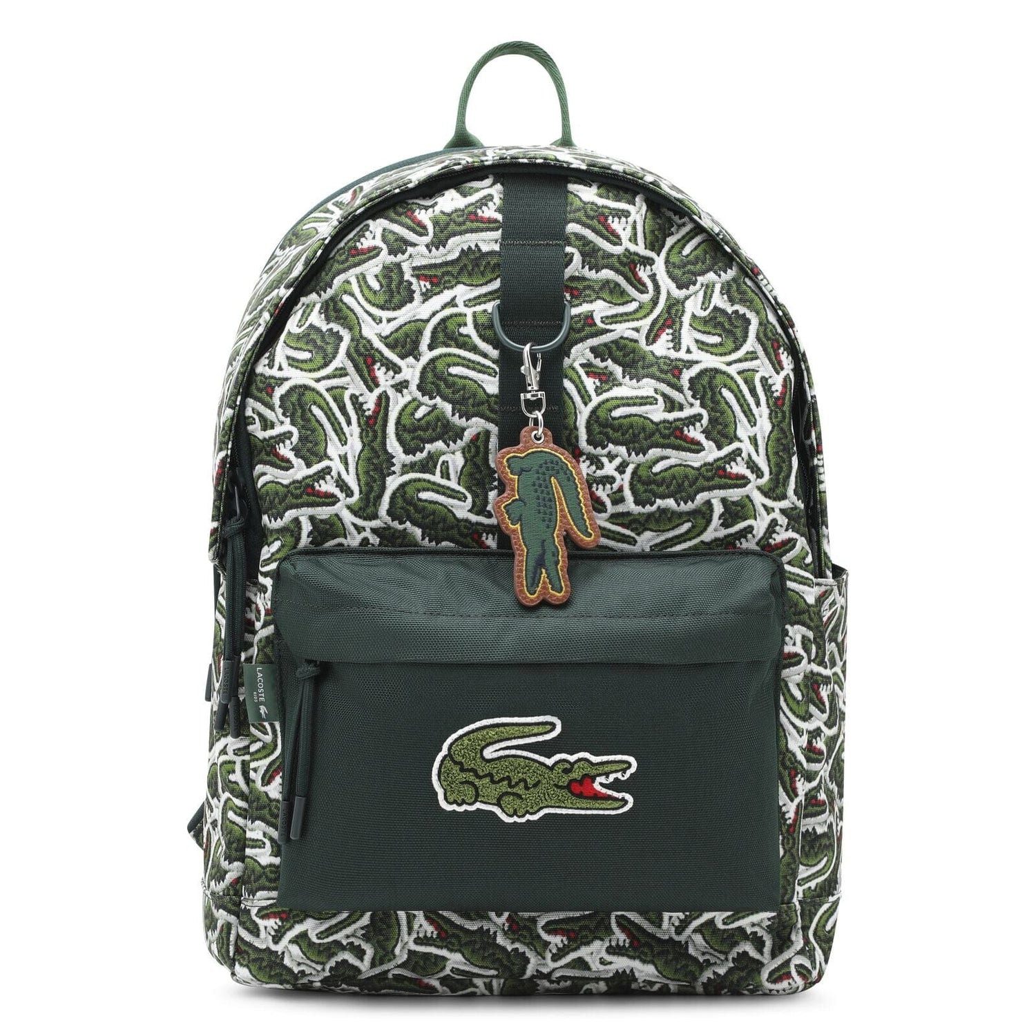 Lacoste Rucksack Lacoste Kids Rucksack grün allover Krokodil-Print