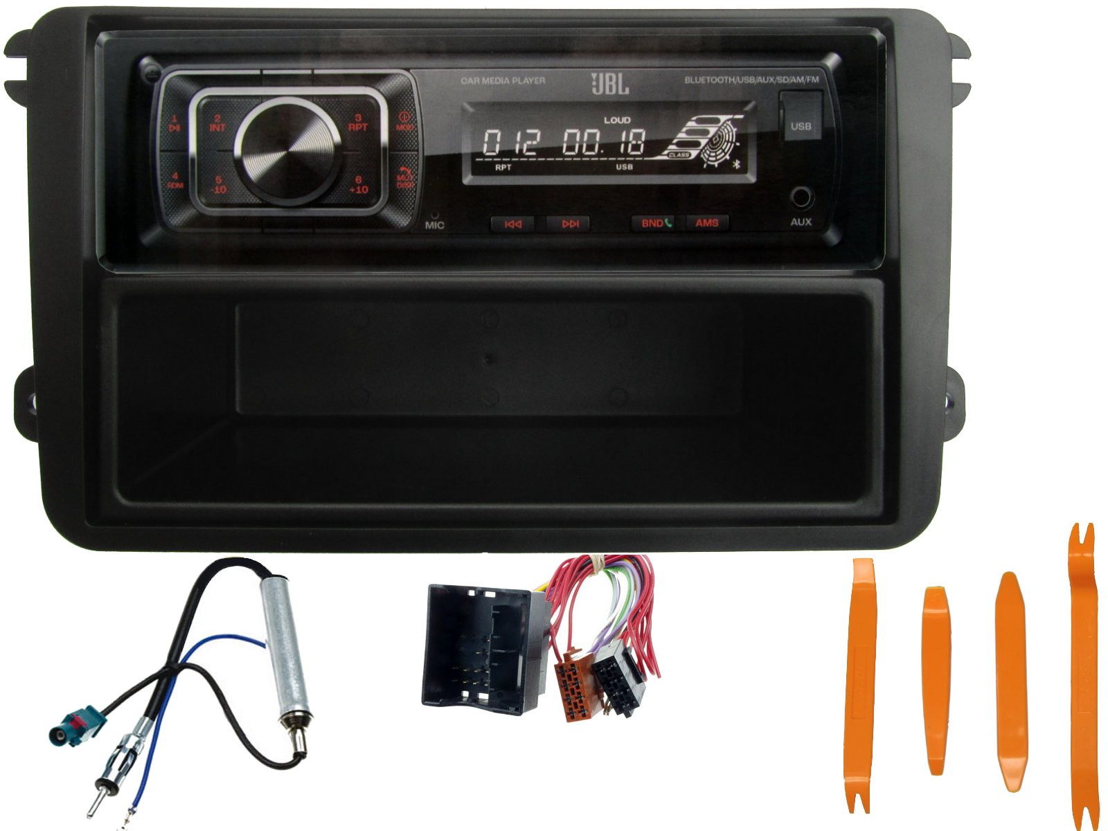 DSX JBL Bluetooth USB Aux In SD Karten Radio für VW Golf 5 6 + Hebel Autoradio