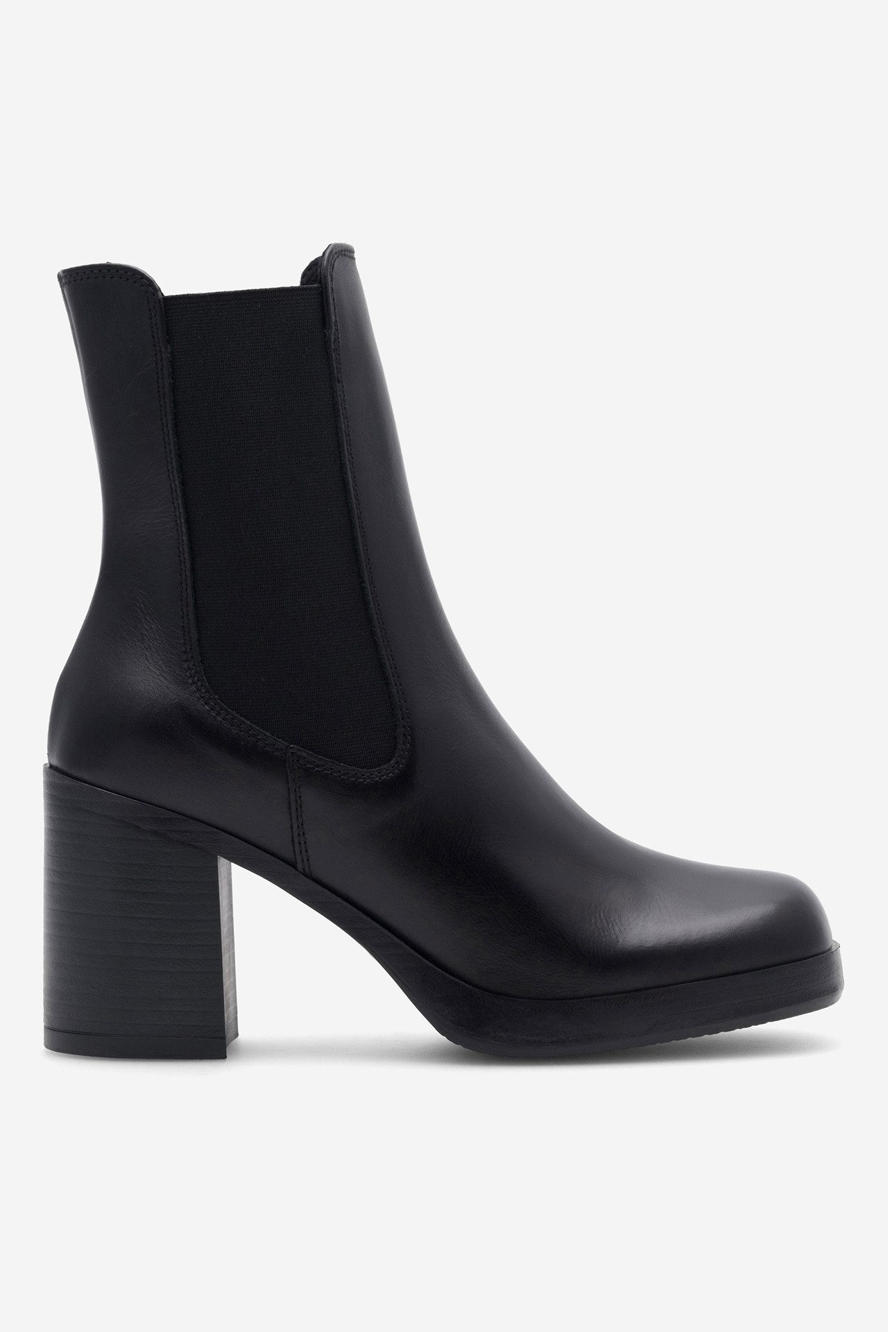 GINO ROSSI Gino Rossi CELANO‑22740NB – Damen-Stiefeletten aus Leder Schwarz Stiefelette Elastischer Schafteinsatz, warm gefüttert, Blockabsatz