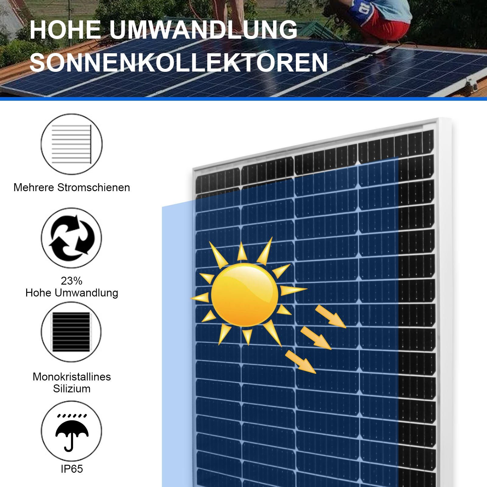 GLIESE Solarmodul 250W 12V Solarpanel