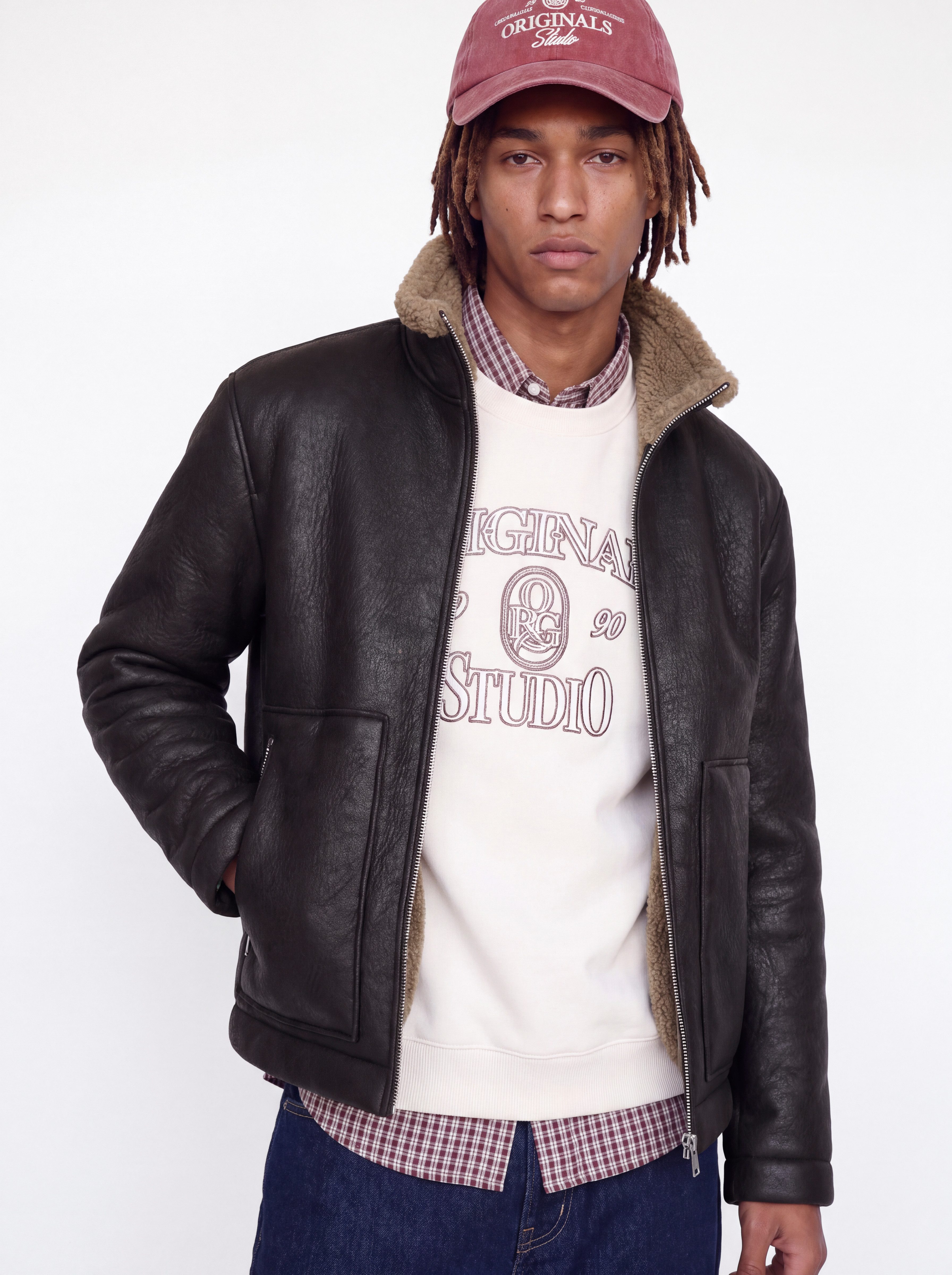 Jack & Jones Pilotenjacke JORSALAMANCO FLIGHT JACKET SN Polyester, Innenkragen mit Teddy Material – Bild 2 von 5