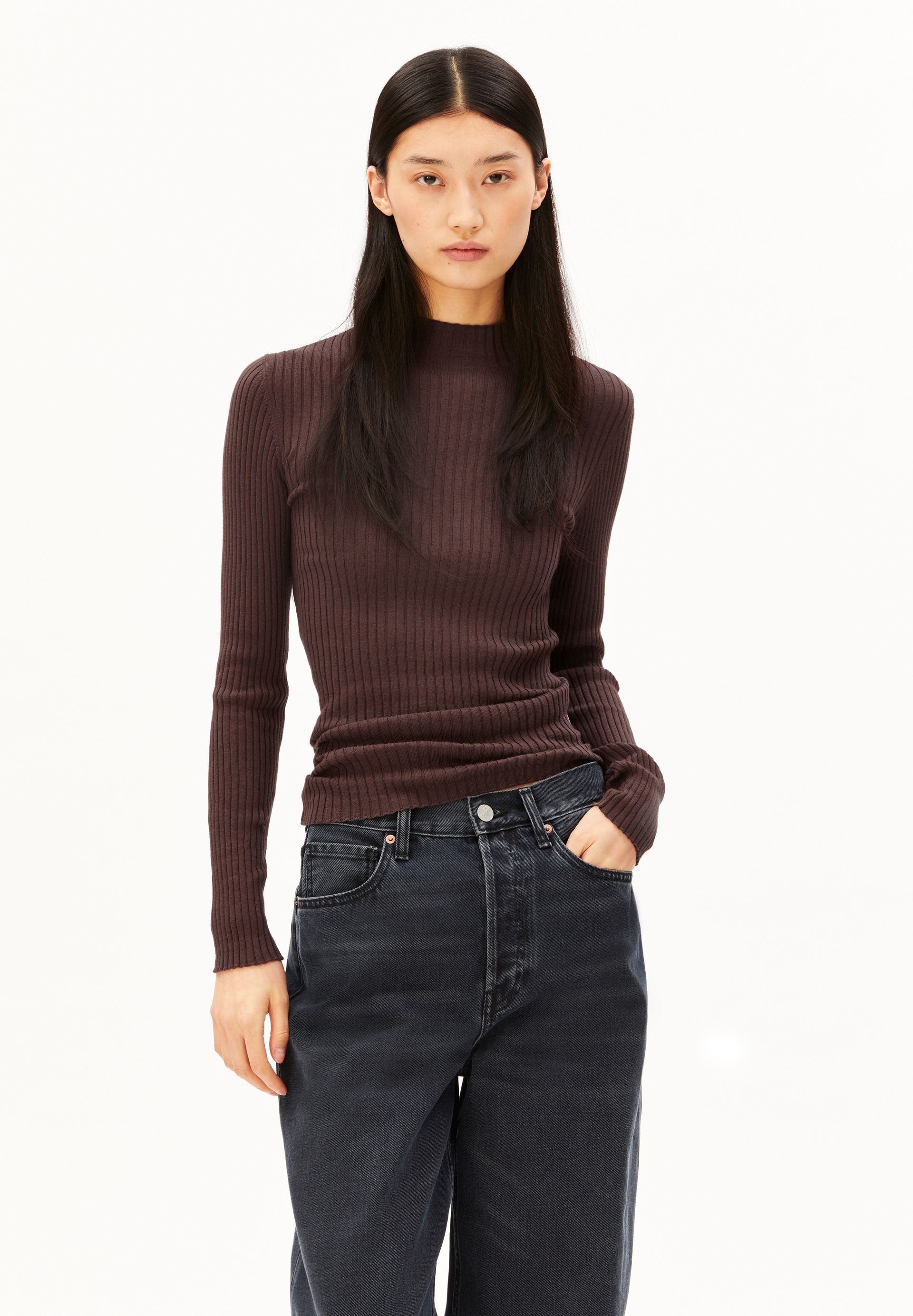 Armedangels Strickpullover ALAANIA Pullover Slim Fit aus Bio-Baumwolle Fitted