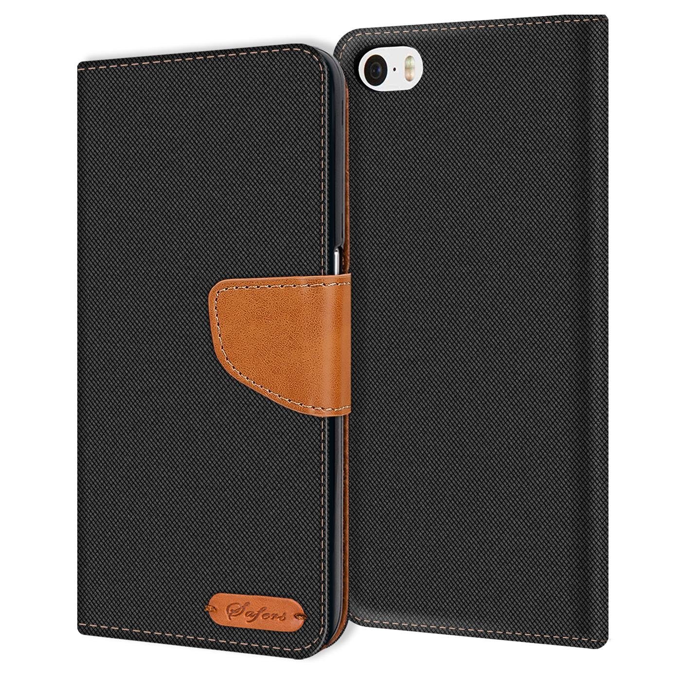 CoolGadget Handyhülle Denim Schutzhülle Flip Case für Apple iPhone 4 / 4S  3,5 Zoll, Book Cover Handy Tasche Hülle für iPhone 4s Klapphülle