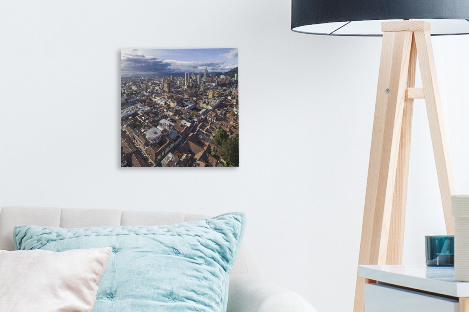 OneMillionCanvasses® Leinwandbild Blick Kolumbien, Bilder für Schlafzimmer südamerikanische über Wohnzimmer St), Leinwand in Bogota das (1