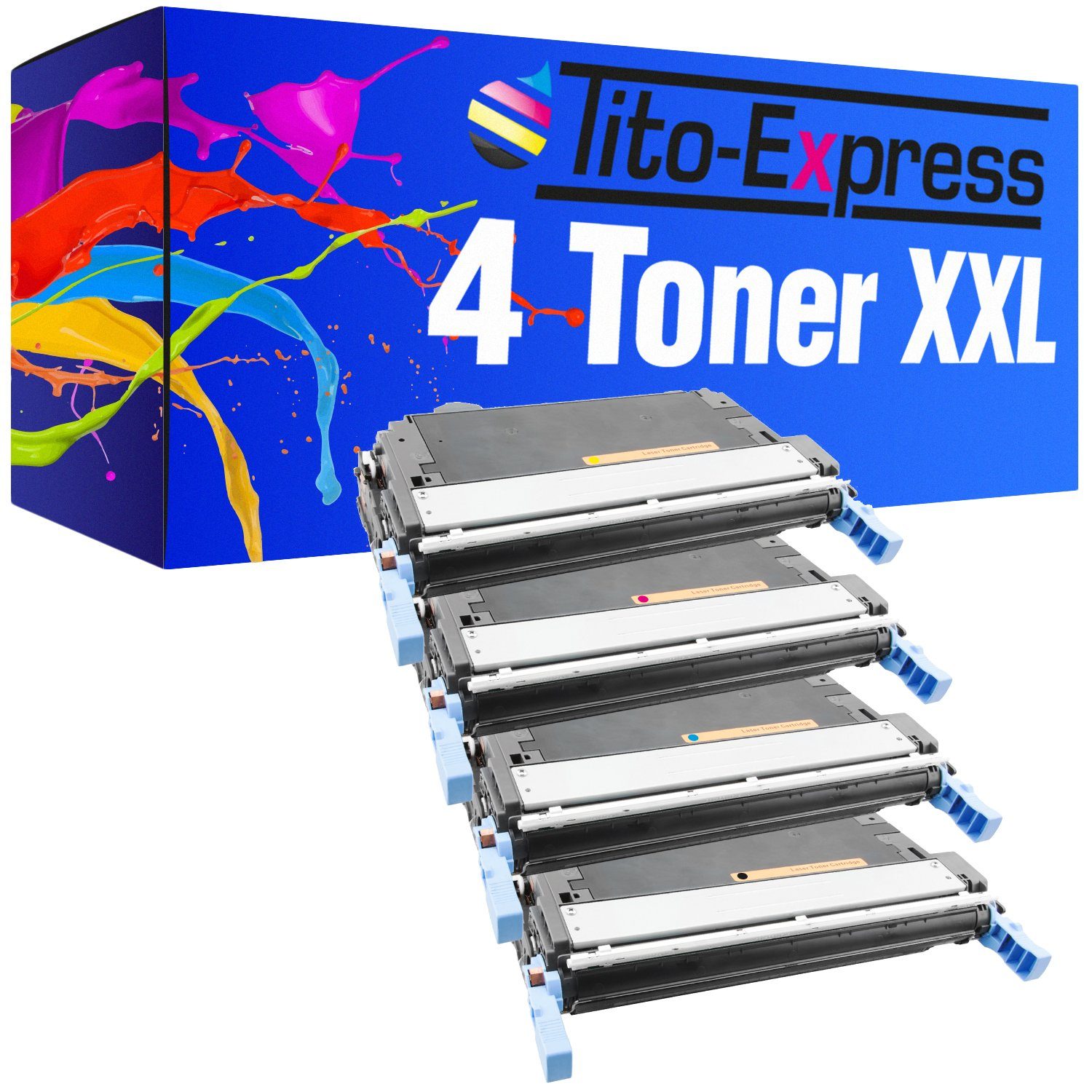 Tito-Express Tonerpatrone 4er Set ersetzt HP Q6460A HP Q6461A HP Q6462A HP Q6463A, für Color Laserjet 4730MFP 4730X MFP 4730XM MFP 4730XS MFP CM4700