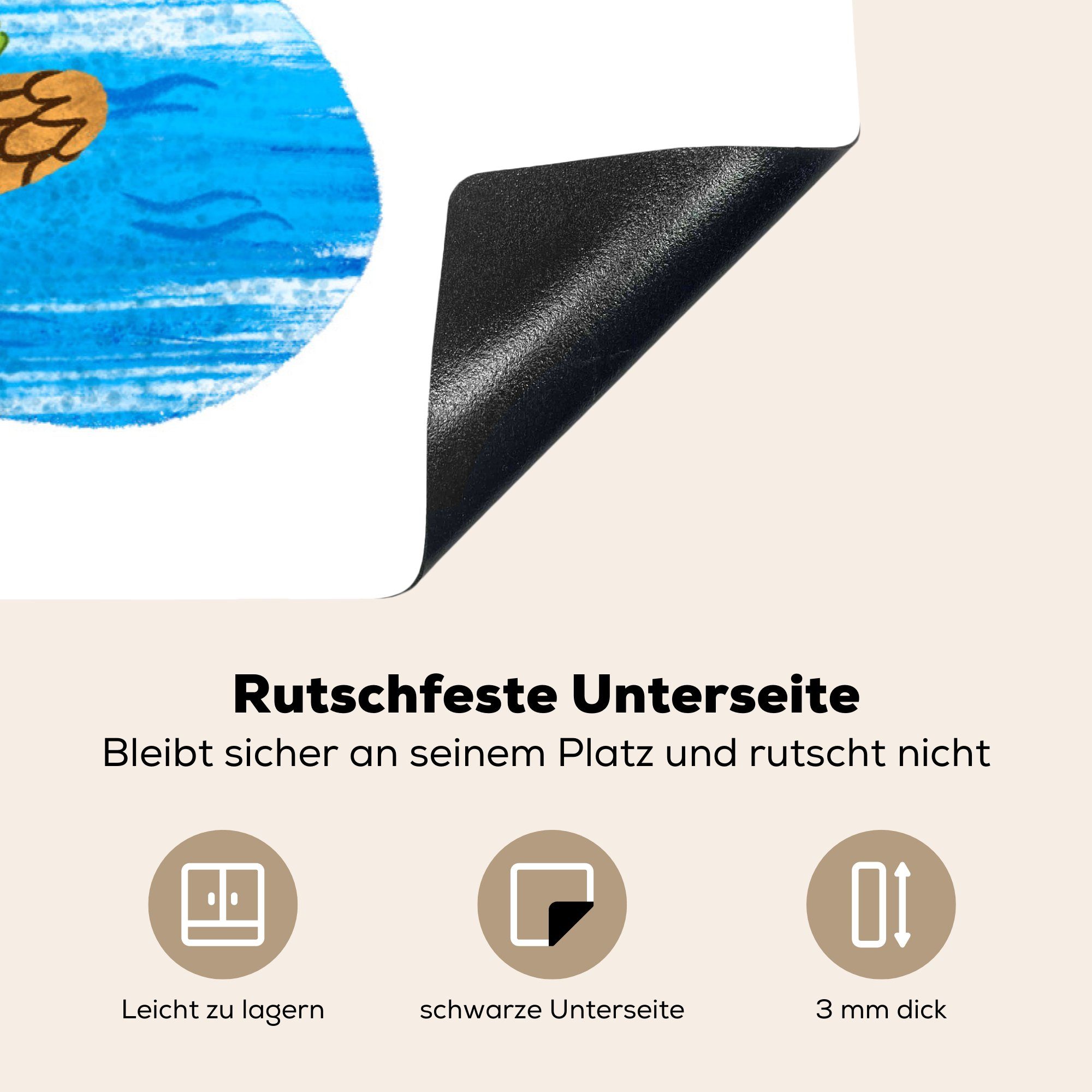 - MuchoWow cm, Induktionskochfeld Wasser die Krokodil Dschungel, für küche, Vinyl, 81x52 (1 - Ceranfeldabdeckung Schutz tlg), Herdblende-/Abdeckplatte