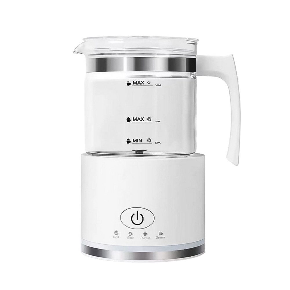 TWUFY Milchaufschäumer mit 500 ml Glas Behälter, elektrisch, für heißen & kalten Milchschaum, 600 W, für Cappuccino Latte Macchiato heiße Schokolade uvm