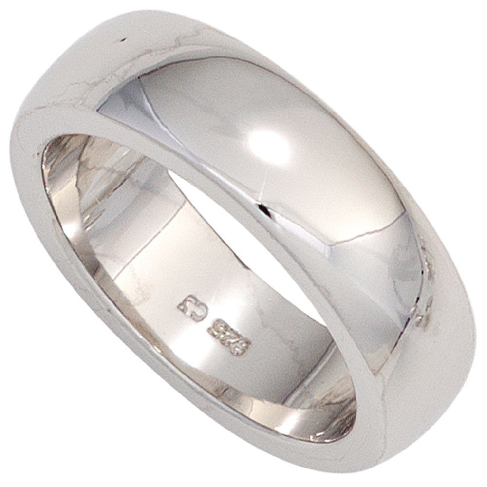 Schmuck Krone Silberring Ring aus 925 Sterlingsilber schlicht glänzend, Silber 925