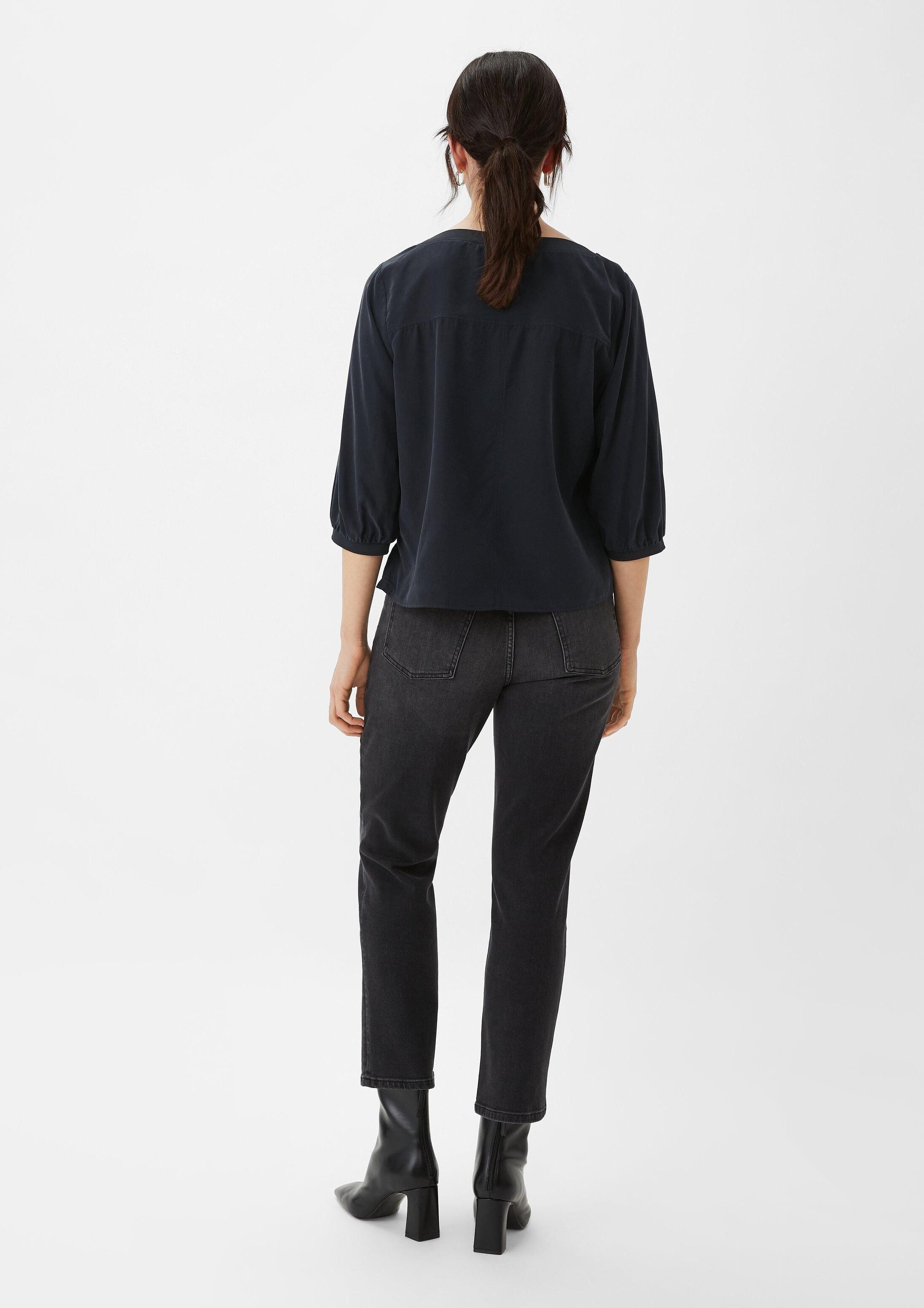 comma Kurzarmbluse Bluse 3/4-Arm-Bluse aus Modal