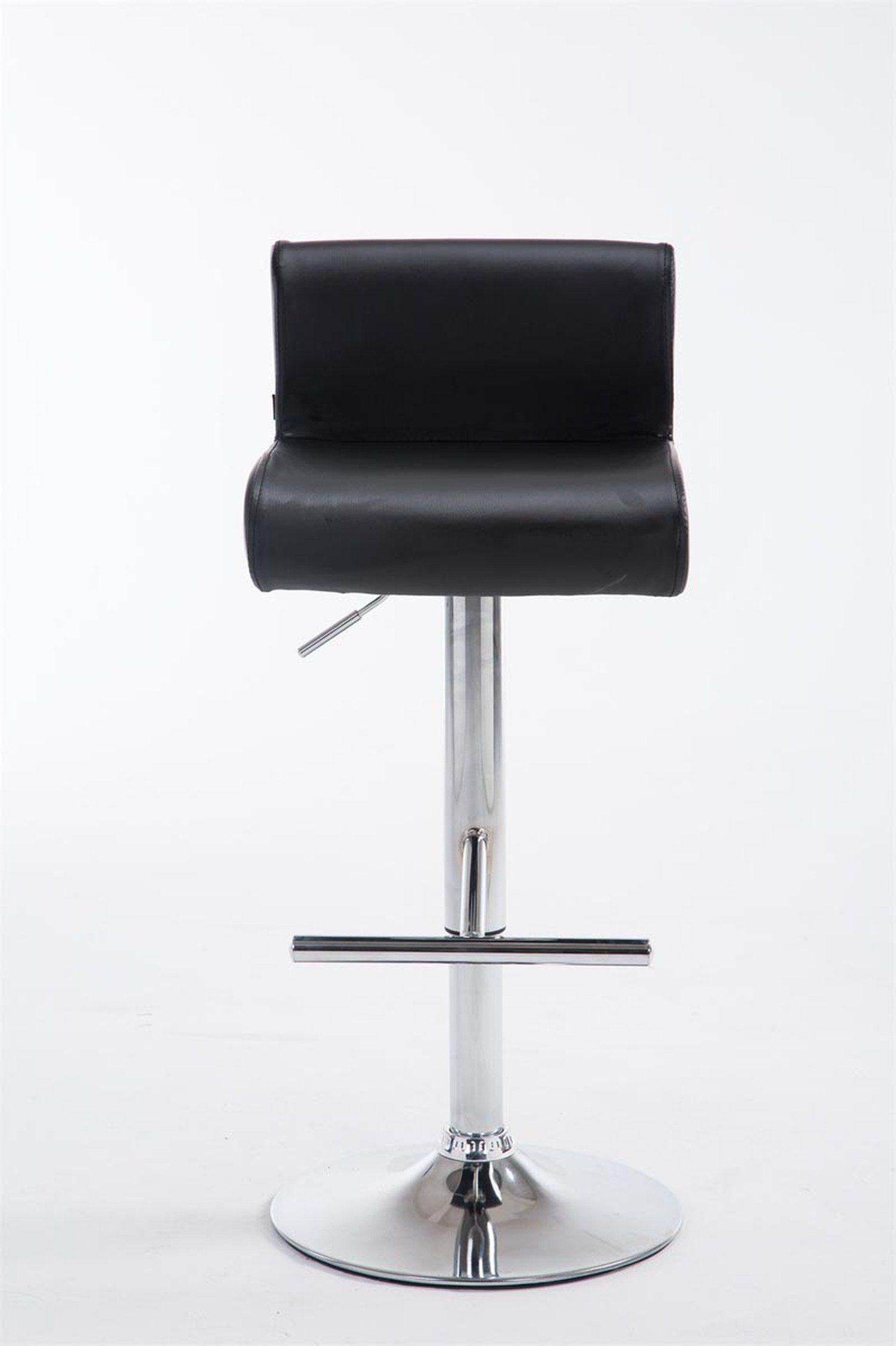 & TPFLiving Barhocker Kunstleder Schwarz Stahl - Calif (Barstuhl höhenverstellbar chromfarbener Tresenhocker), - Theke - 360° für drehbar Hocker - Küche Sitzfläche: