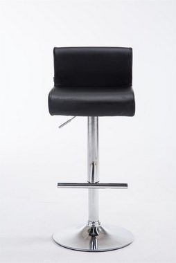 TPFLiving Barhocker Calif (Barstuhl höhenverstellbar - Hocker für Theke & Küche - Tresenhocker), 360° drehbar - chromfarbener Stahl - Sitzfläche: Kunstleder Schwarz