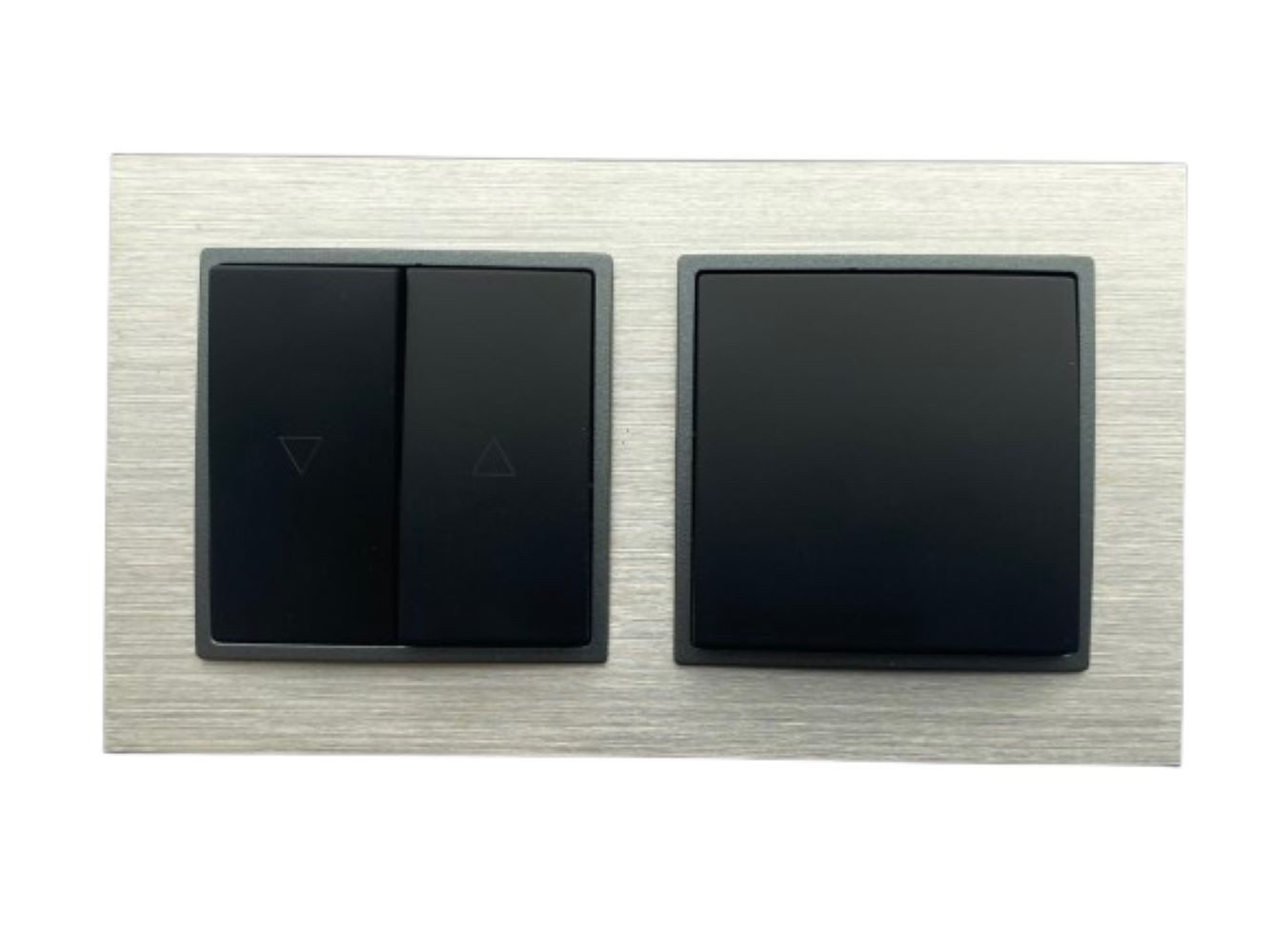 Lichtideen Schalter 3168 ABELKA ALU si/sw 1x Wechselschalter 1x Jalousie Taster (Taster, Schalter, Anennendose, Steckdose mit USB lieferbar)