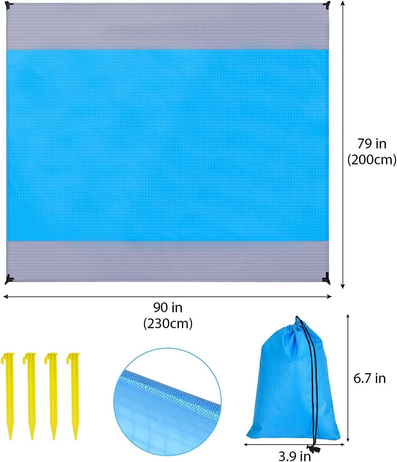 Picknickdecke Stranddecke Sandfrei Picknickdecke 230x200cm Wasserdicht Strandmatte, FELIXLEO