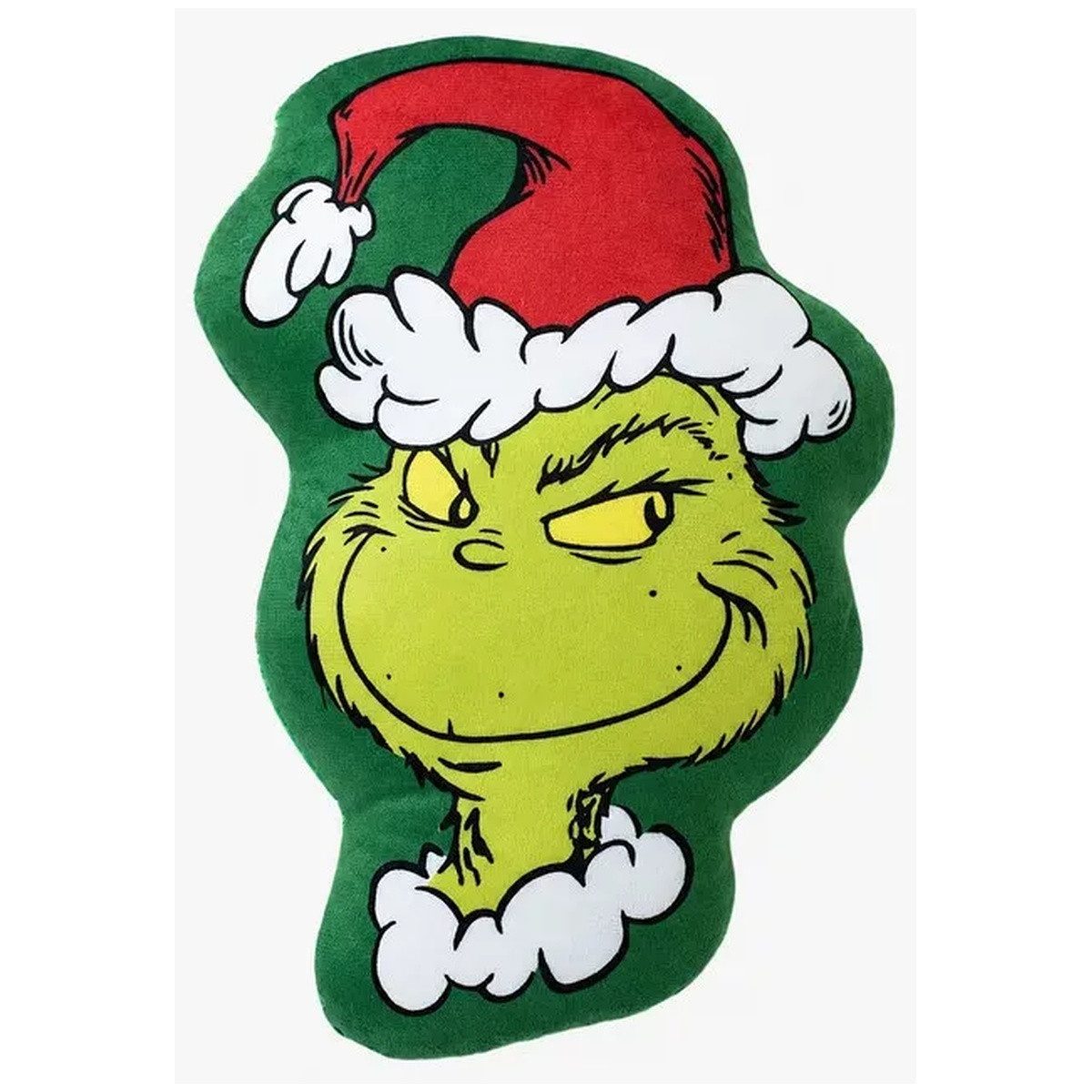 The Grinch Dekokissen Der Grinch Green Smile geformtes Kissen, Dekokissen 36x23 cm