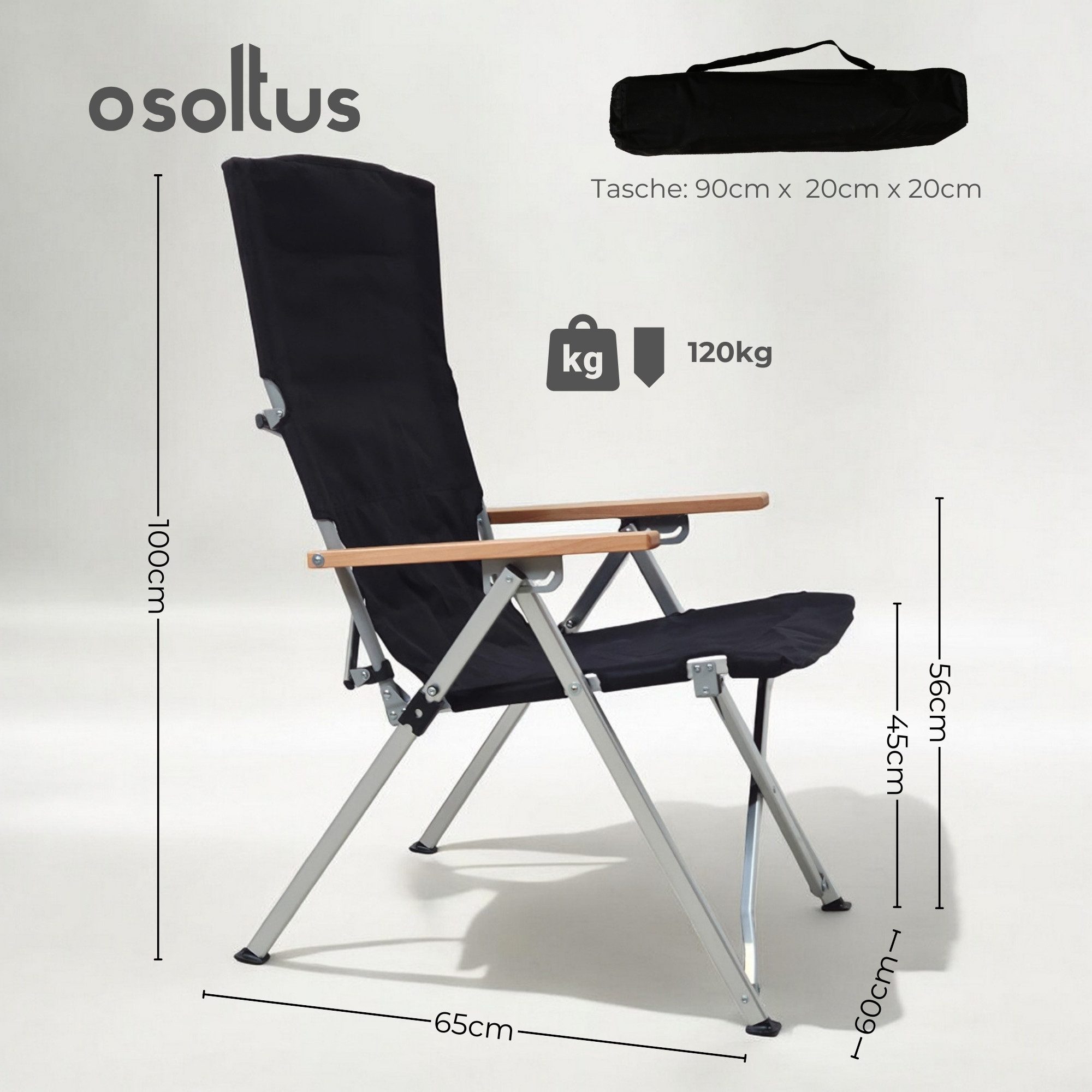 osoltus Campingstuhl osoltus Faltsessel Campingstuhl faltbar verstellbar Aluminium