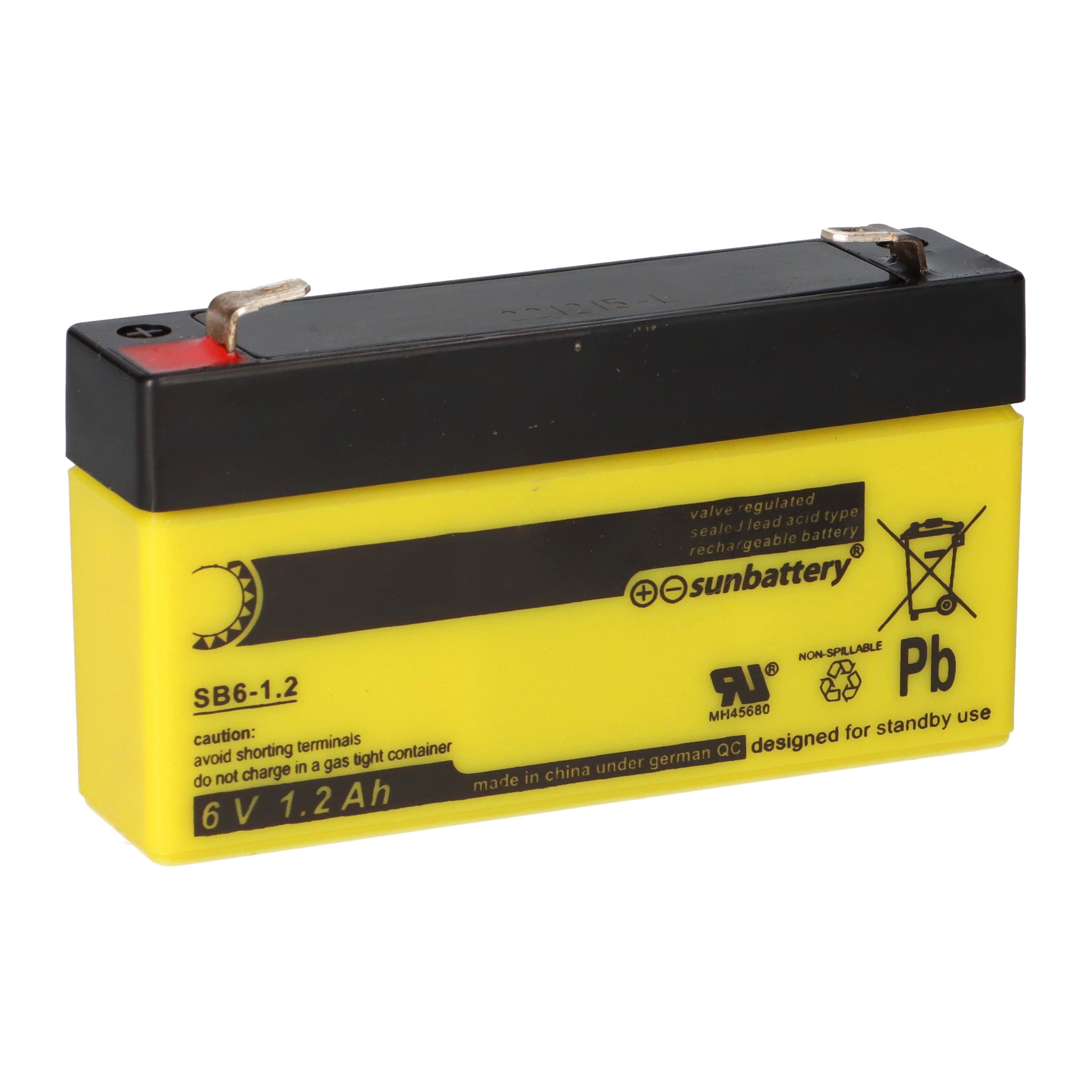 sunbattery Ersatzakku kompatibel mit ABUS FU3821 Secvest Universalmodul Bleiakkus