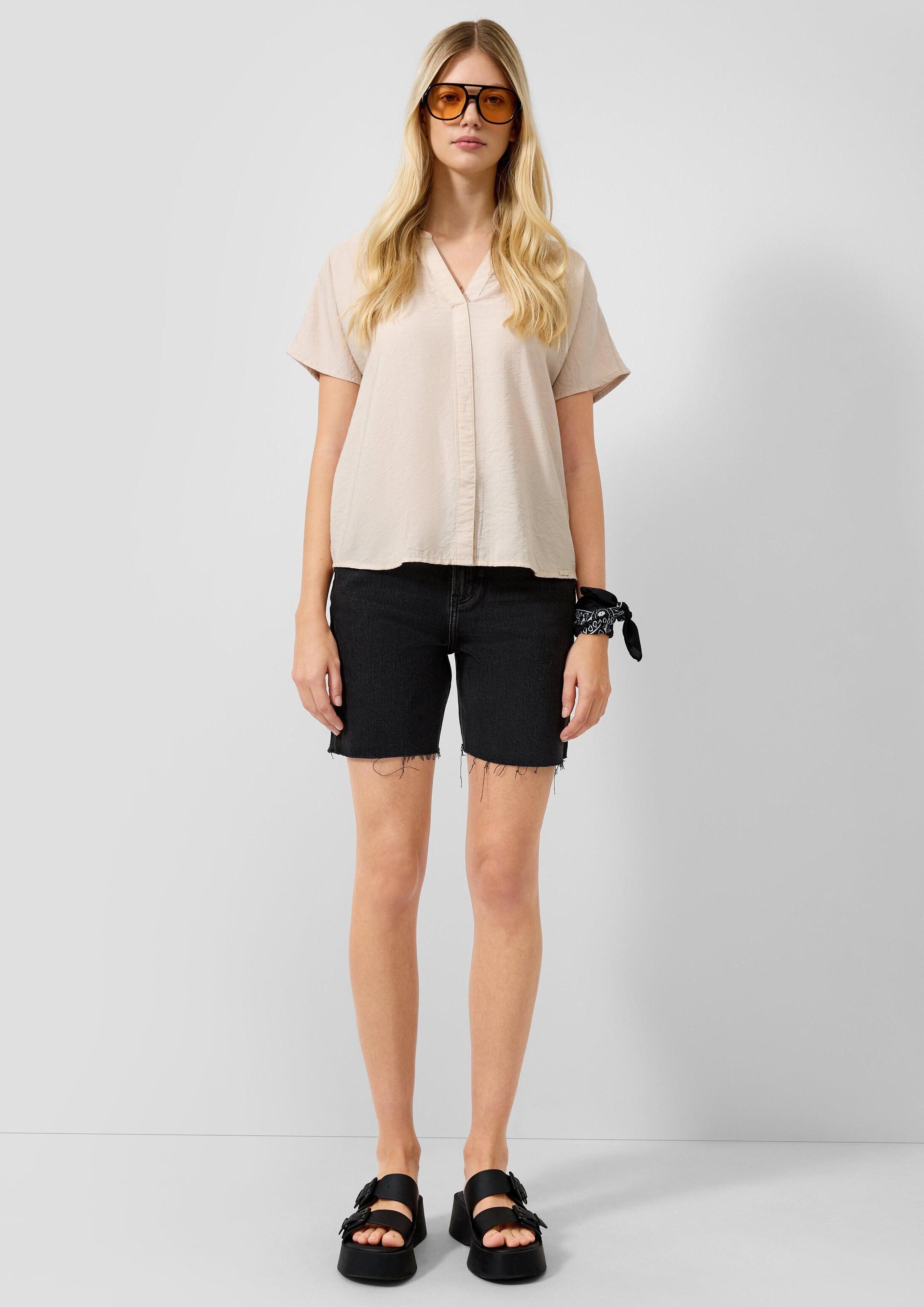 QS Jeansshorts Jeans-Hose MOM Bermuda-Jeans Mom / Relaxed Fit / High Rise