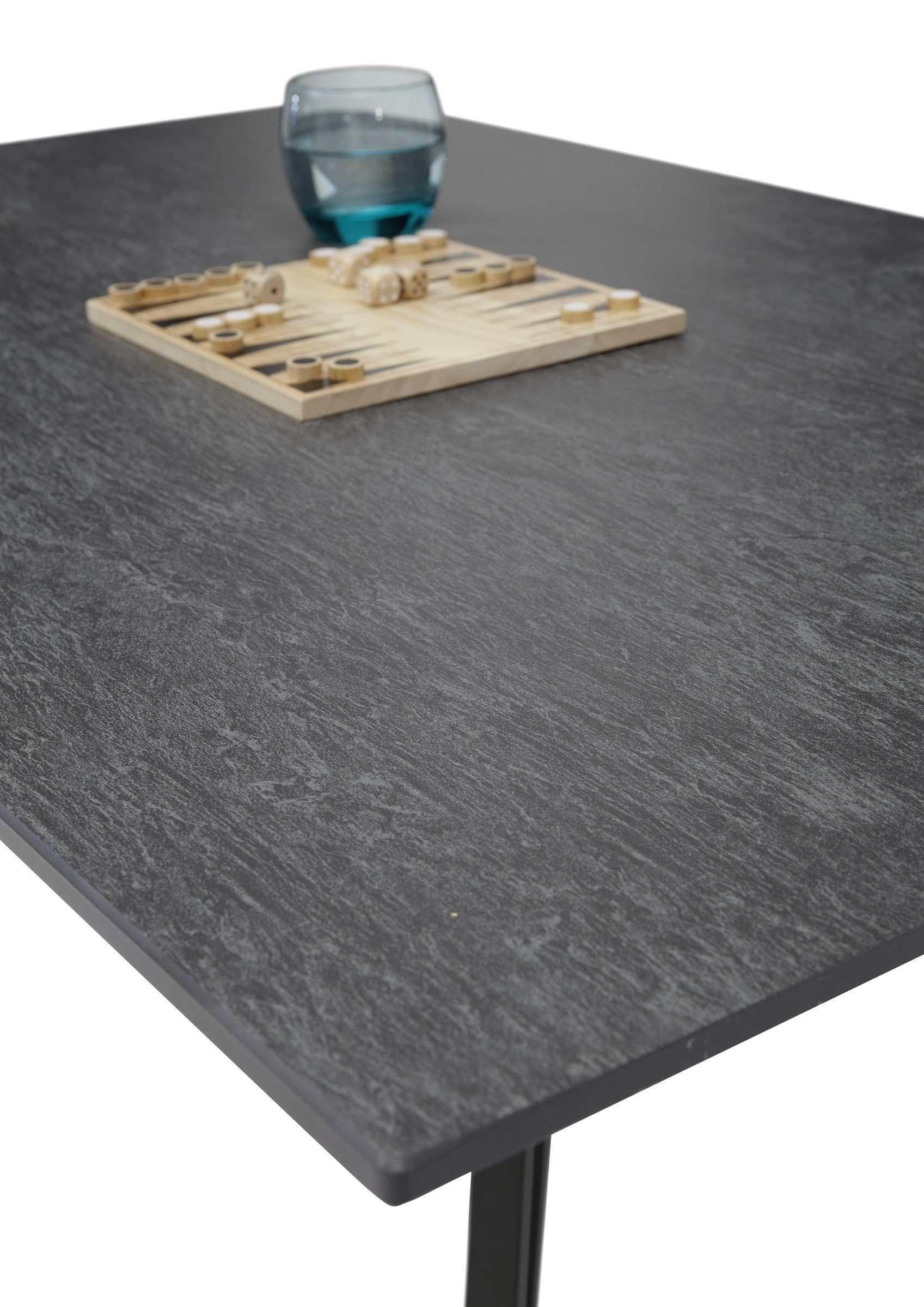 Stolkom Sp.z.o.o. Wohnzimmertisch aus Keramik und Metall in anthrazit (BxHxT: 110x46x70 cm)