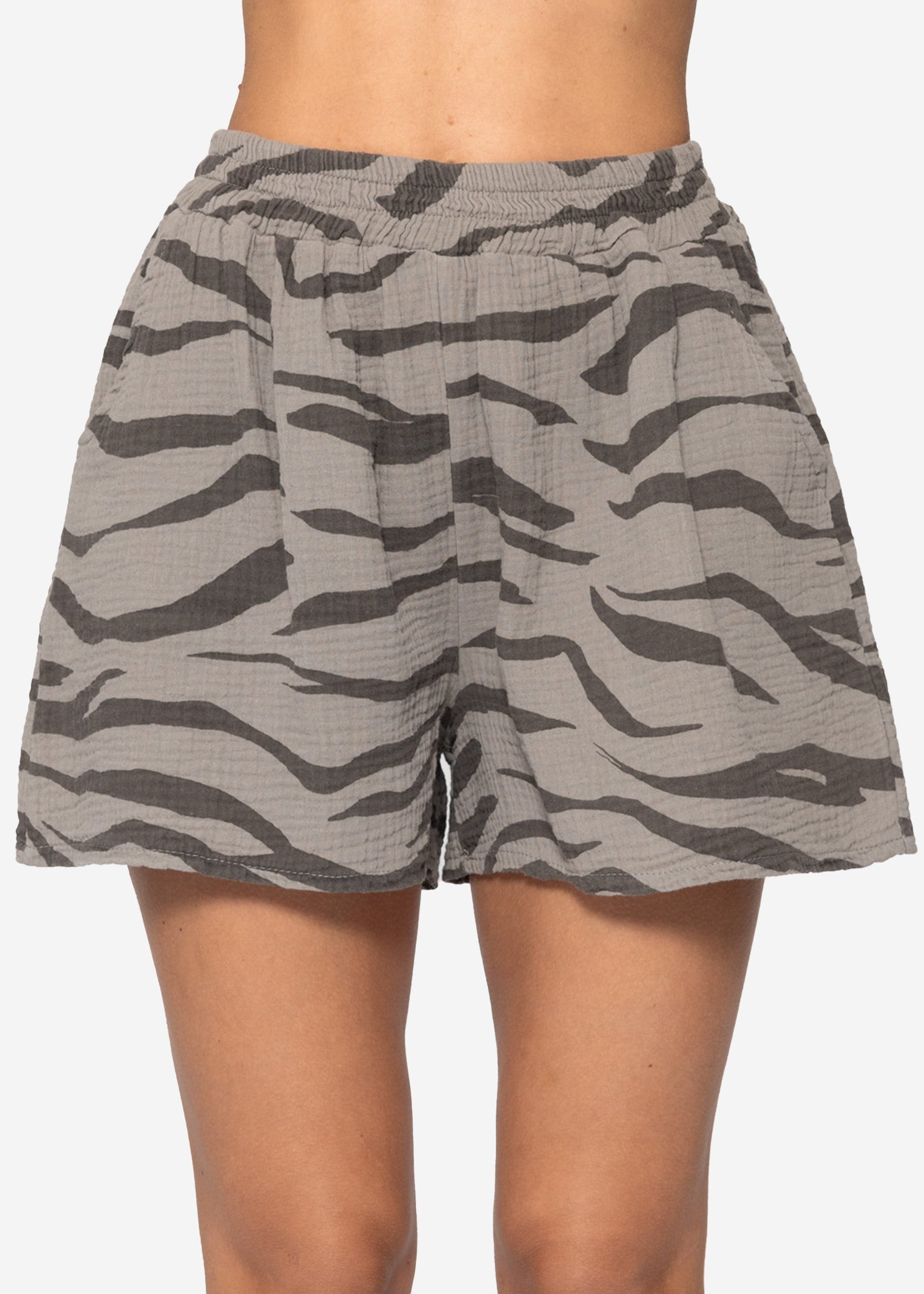 SASSYCLASSY Shorts Musselin Shorts mit Print Damen Bedruckte Baumwollshorts günstig online kaufen