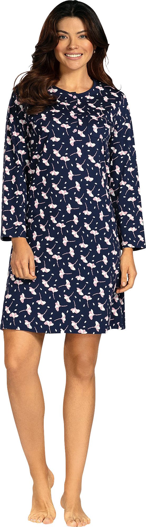 comtessa Nachthemd Damen-Nachthemd Single-Jersey Blumen