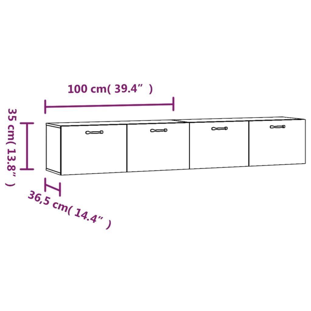 Sonoma Sonoma-Eiche 2 vidaXL Fächerschrank 100x36,5x35 Eiche Stk. (1-St) Wandschränke Holzwerkstoff cm