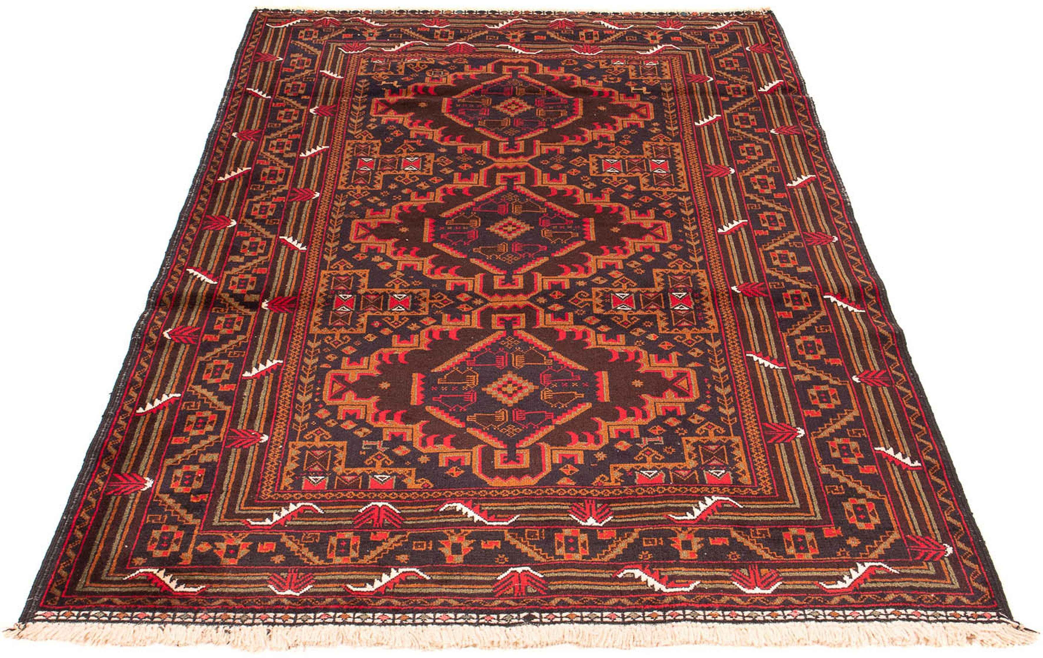 Orientteppich Belutsch - 204 x 125 cm - braun, morgenland, rechteckig, Höhe: 8 mm, Wohnzimmer, Handgeknüpft, Einzelstück mit Zertifikat