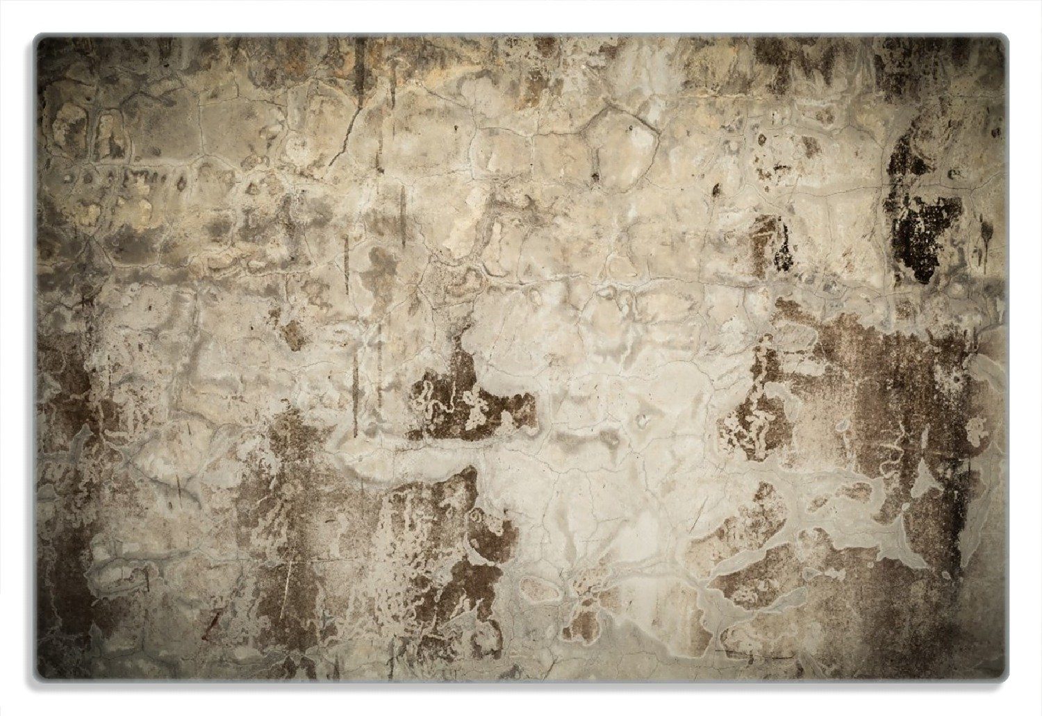 schmutzige Farbe, 1-St), mit (inkl. Wallario Wand 20x30cm 4mm, Beton Gummifüße Alte rutschfester aus Frühstücksbrett abblätternder