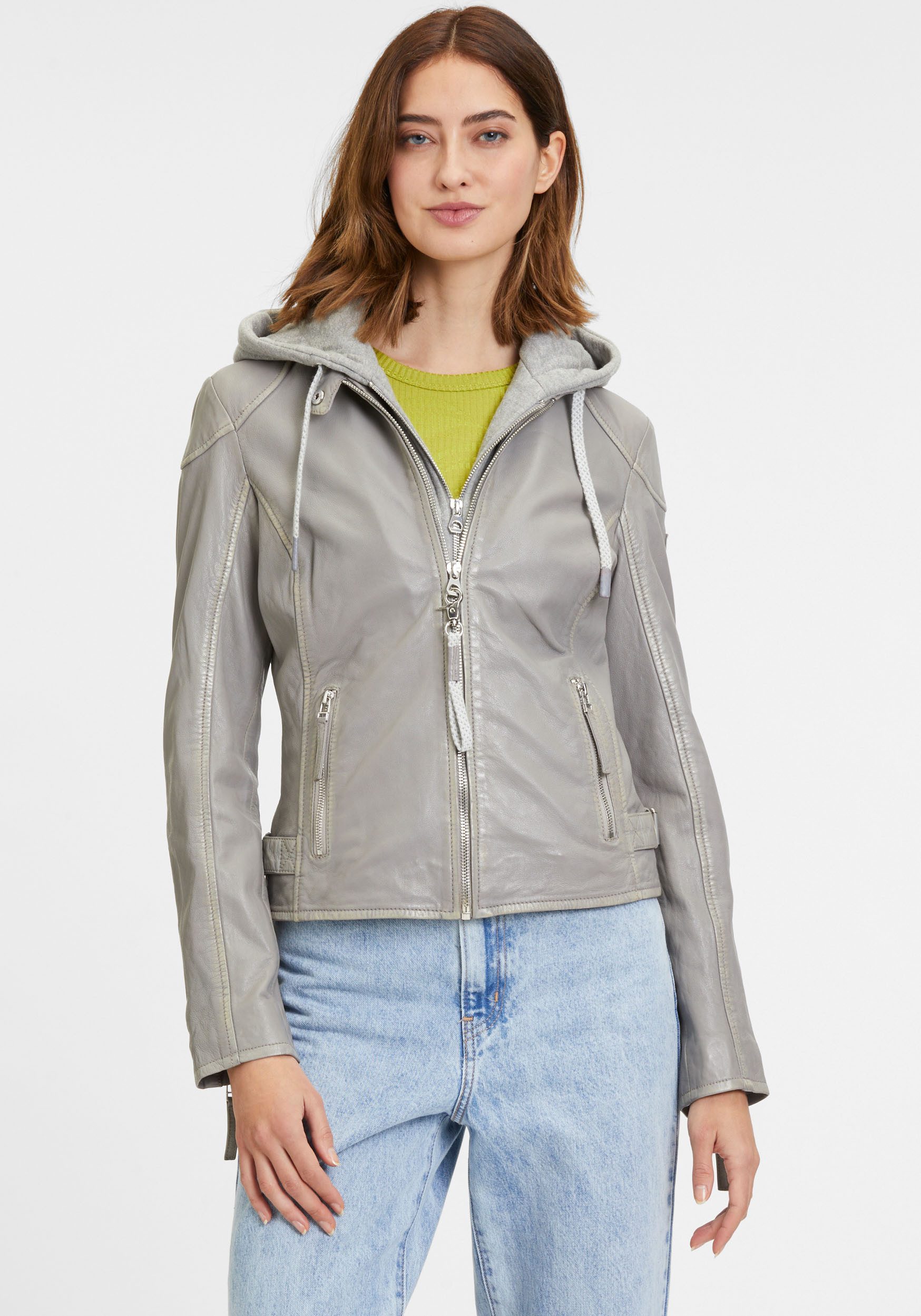 Mauritius Lederjacke GWFahira mit Reißverschluss, kontrastfarbene günstig online kaufen