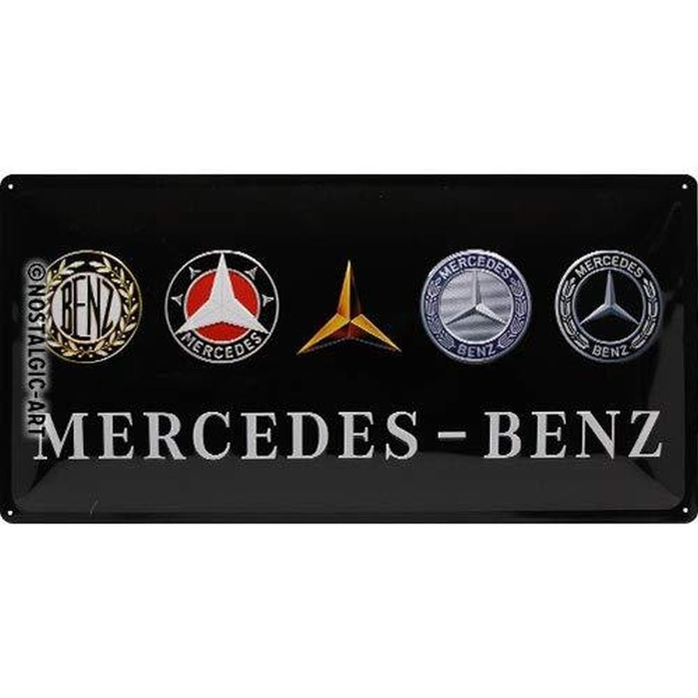 Nostalgic-Art Metallschild Blechschild 25 x 50cm - Mercedes-Benz - Logo Evolution