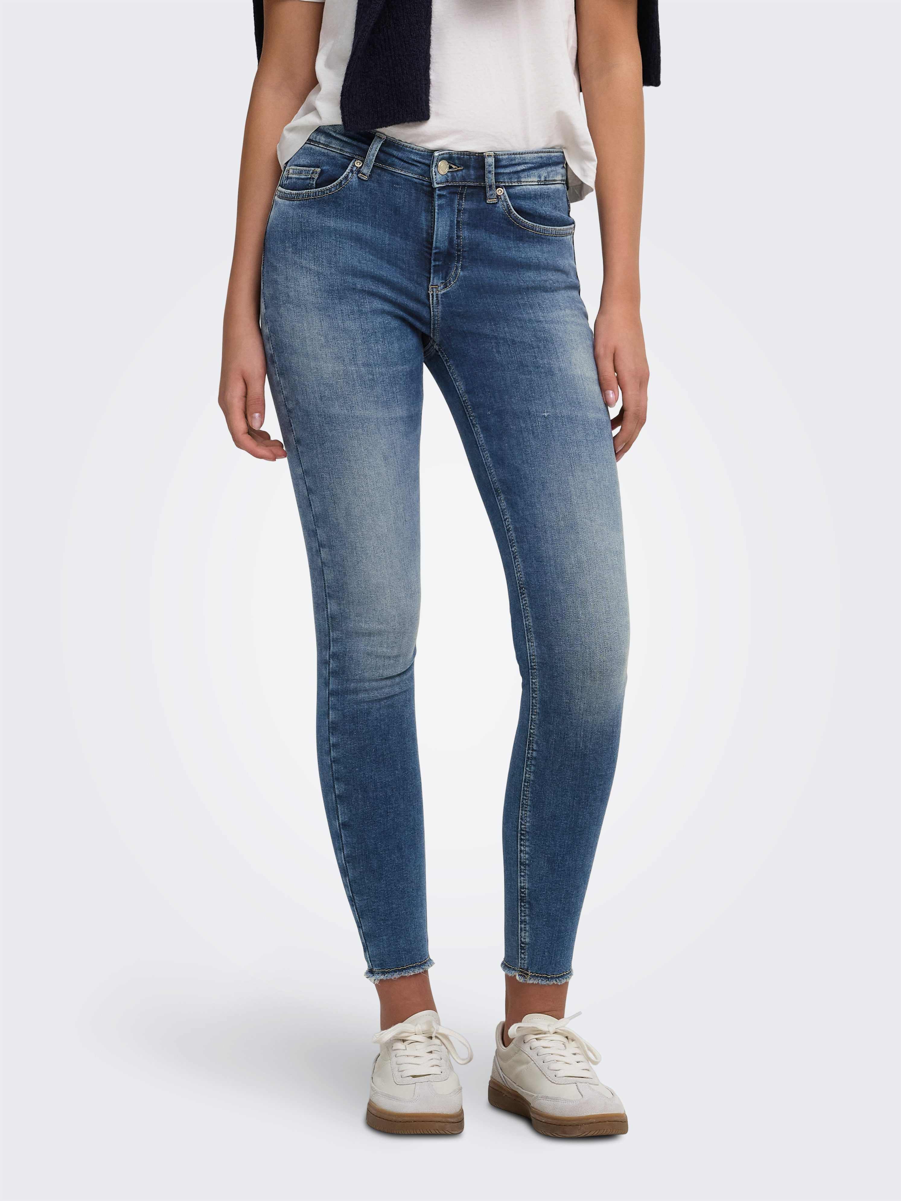 ONLY Skinny-fit-Jeans ONLBLUSH MID SK ANK RW DNM DOT622 NOOS Baumwollmischung, skinny fit
