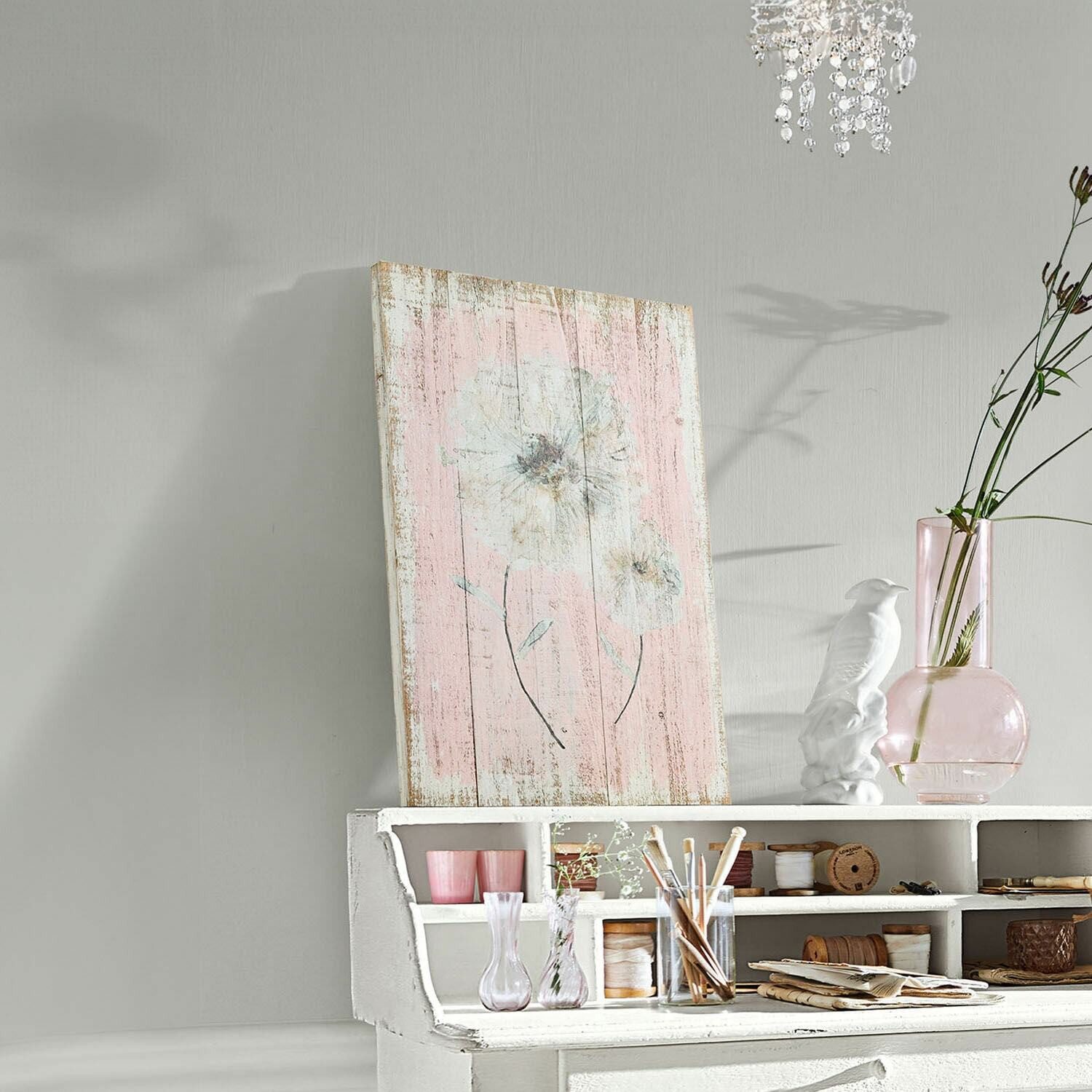 Mirabeau Wanddekoobjekt Dekoboard Lumeron rosa/antikweiß, none – Bild 2 von 4