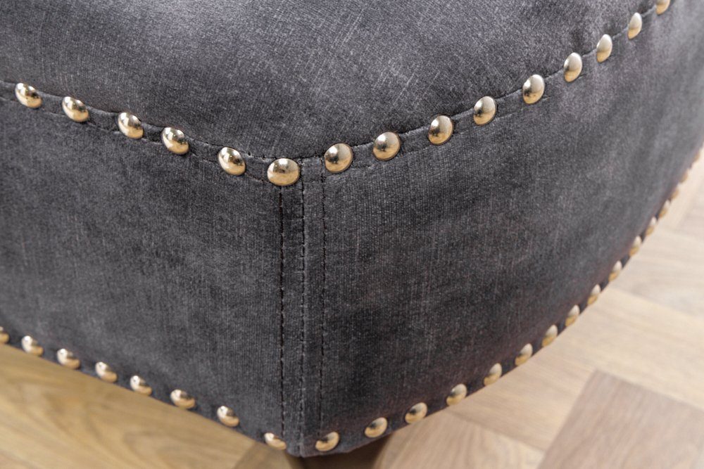 riess-ambiente Recamiere CHESTERFIELD 170cm grau / dunkelbraun, Einzelartikel 1 Teile, Wohnzimmer · Strukturstoff · Chesterfield – Bild 4 von 5